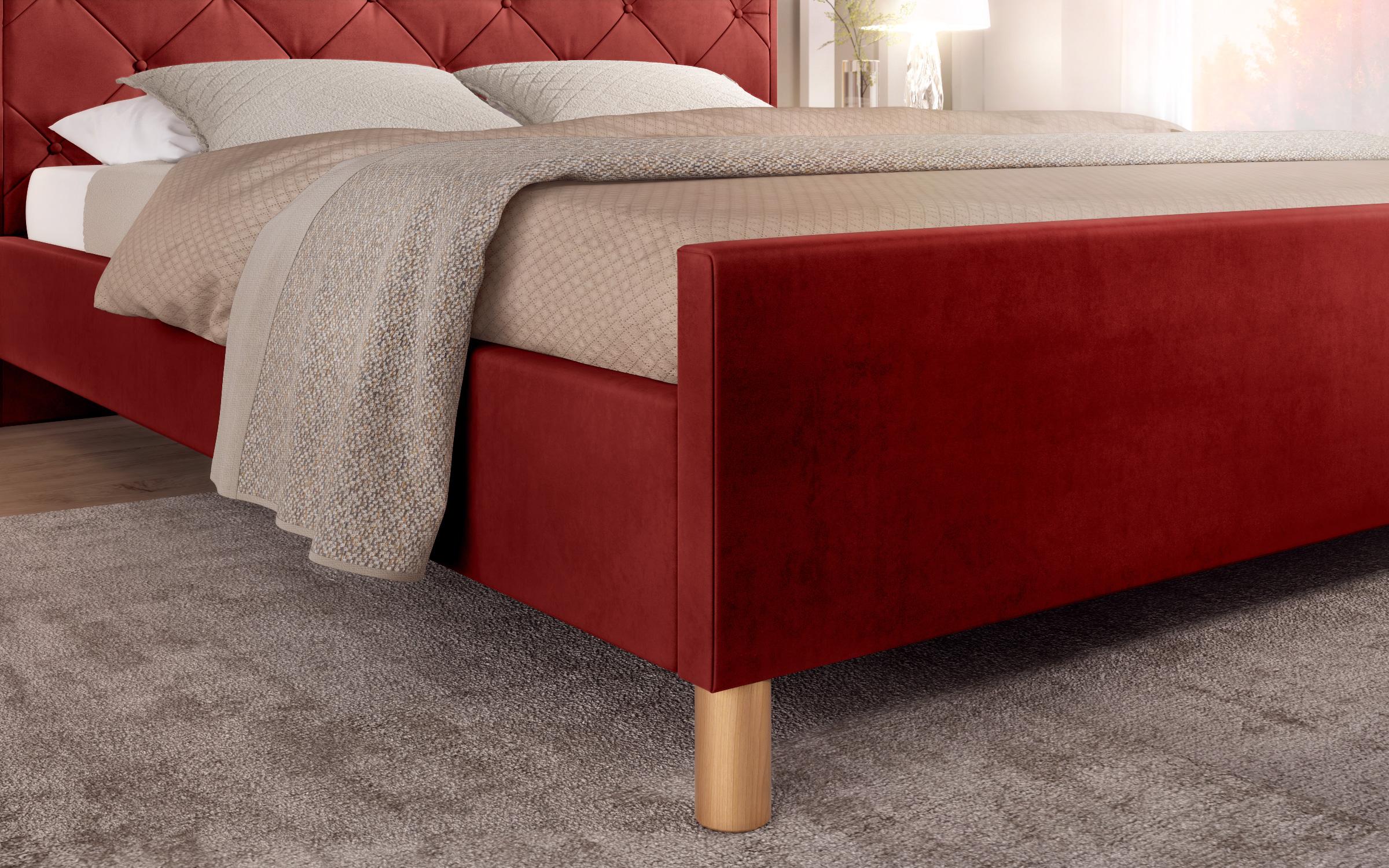 Κρεβάτι για στρώμα 160/200  Diora, κόκκινο  4