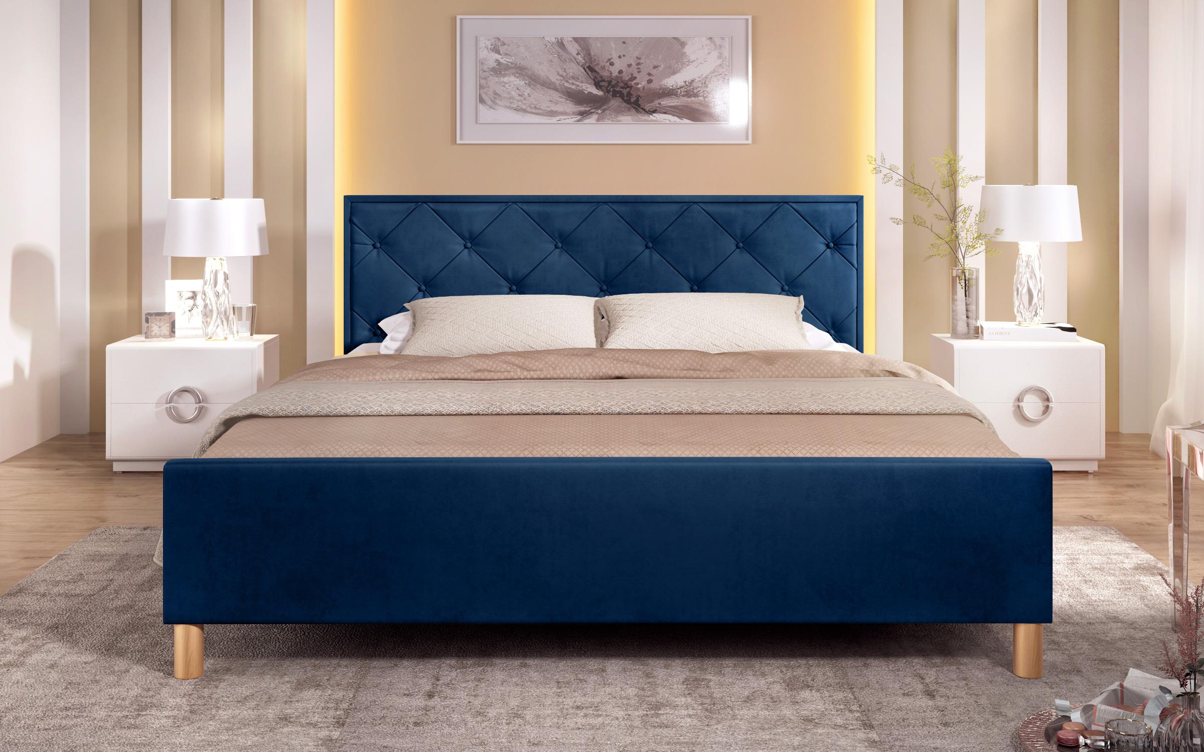 Κρεβάτι για στρώμα 160/200 Diora, μπλε  2