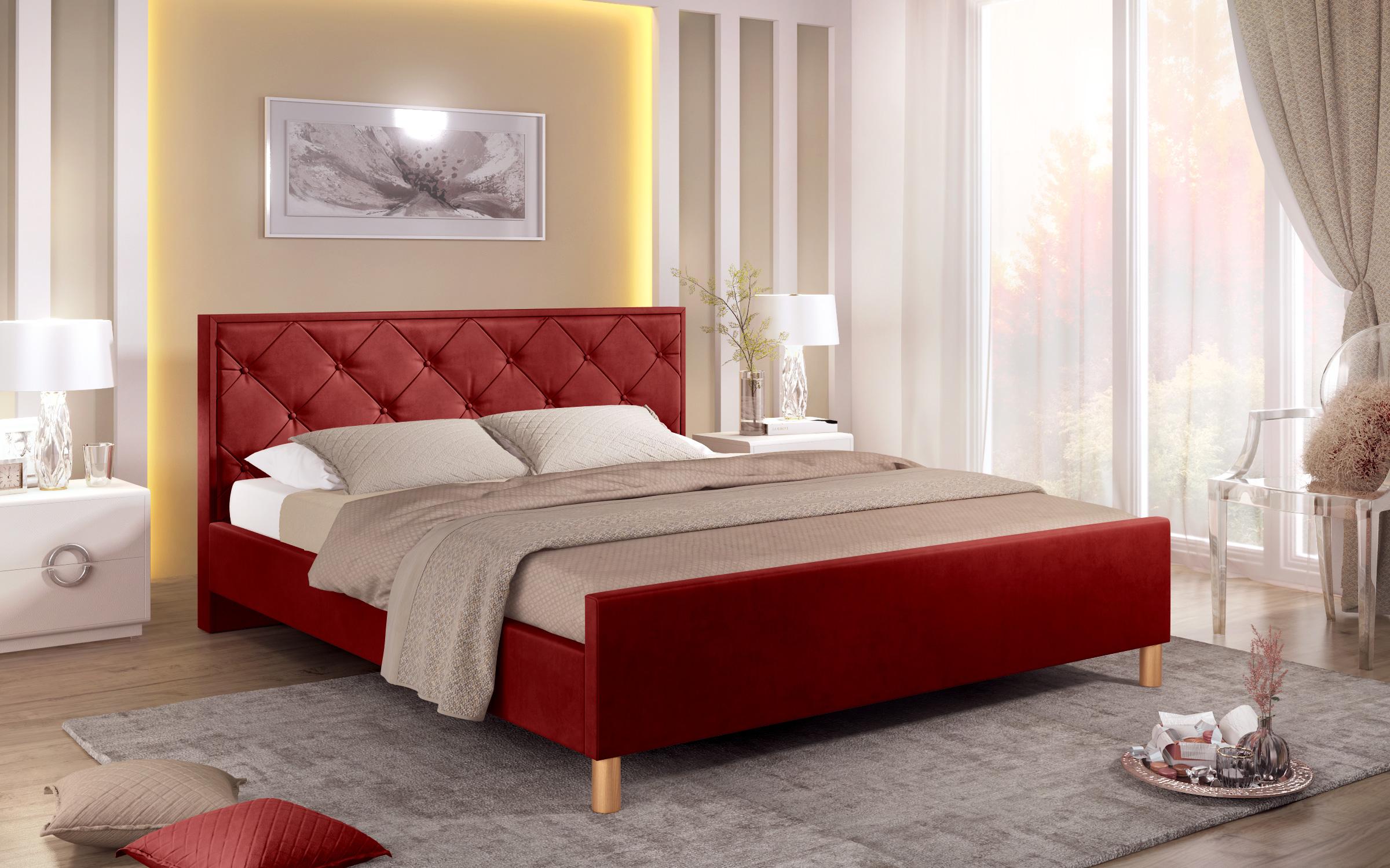 Κρεβάτι για στρώμα 160/200  Diora, κόκκινο  1