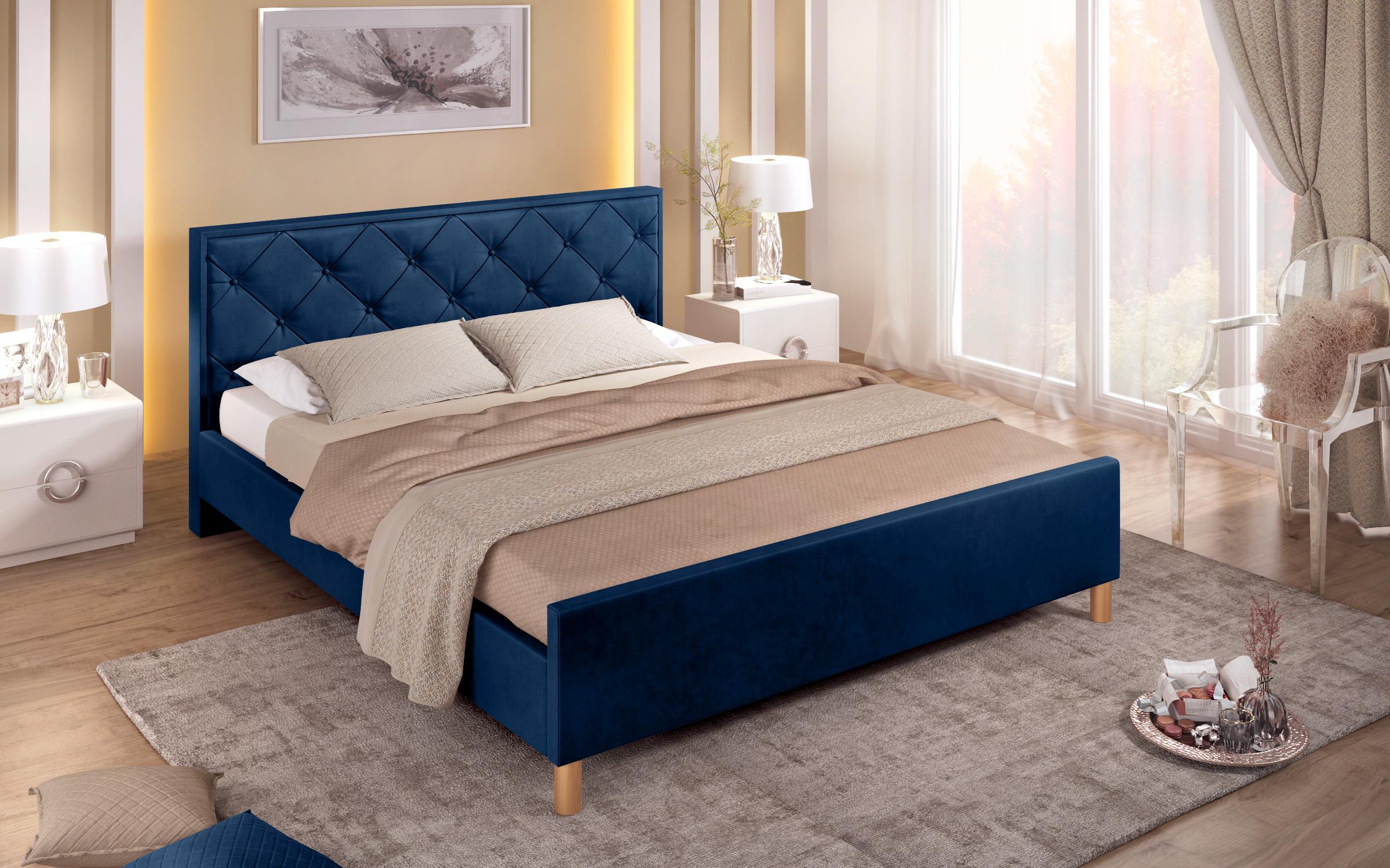 Κρεβάτι για στρώμα 160/200 Diora, μπλε  5