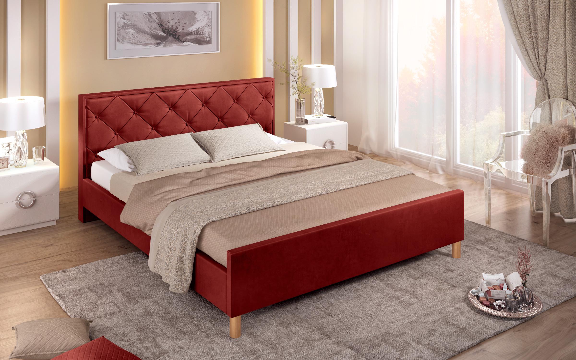 Κρεβάτι για στρώμα 160/200  Diora, κόκκινο  2
