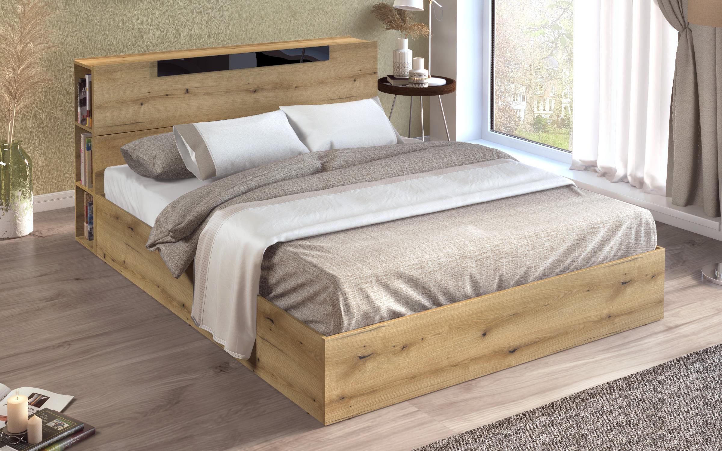 Κρεβάτι με μπαούλο 160/200 Katerina, δρυς evok  3