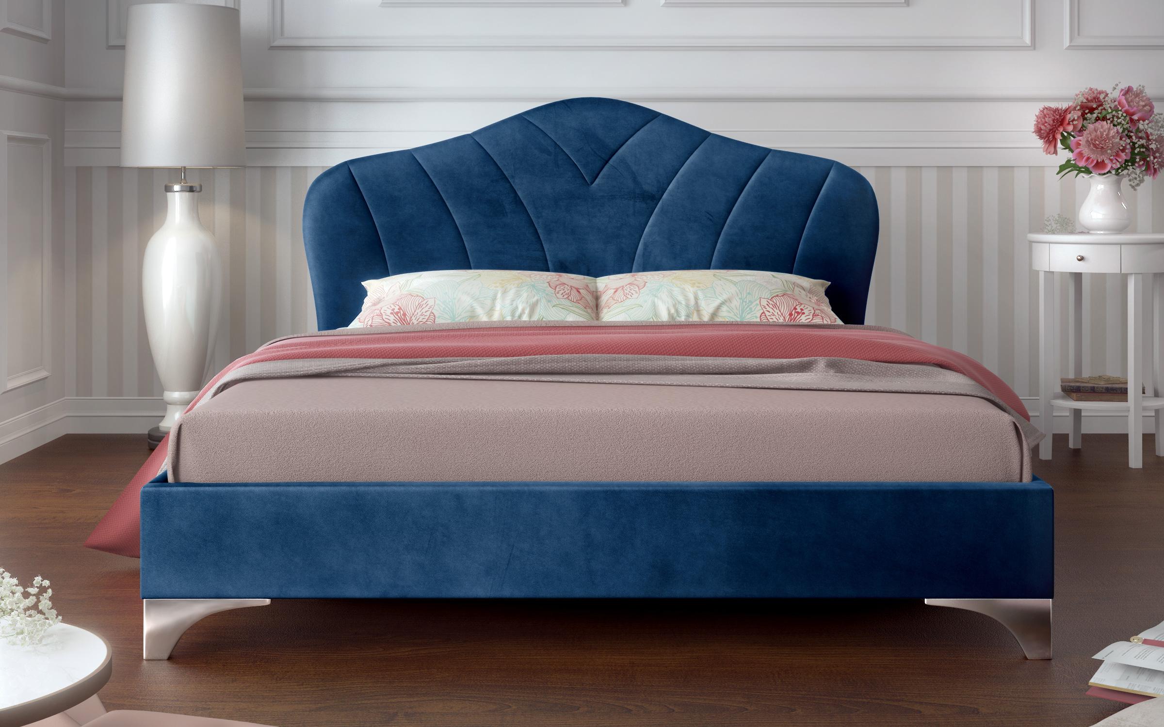 Κρεβάτι Palmina για στρώμα 140/200, μπλε  5