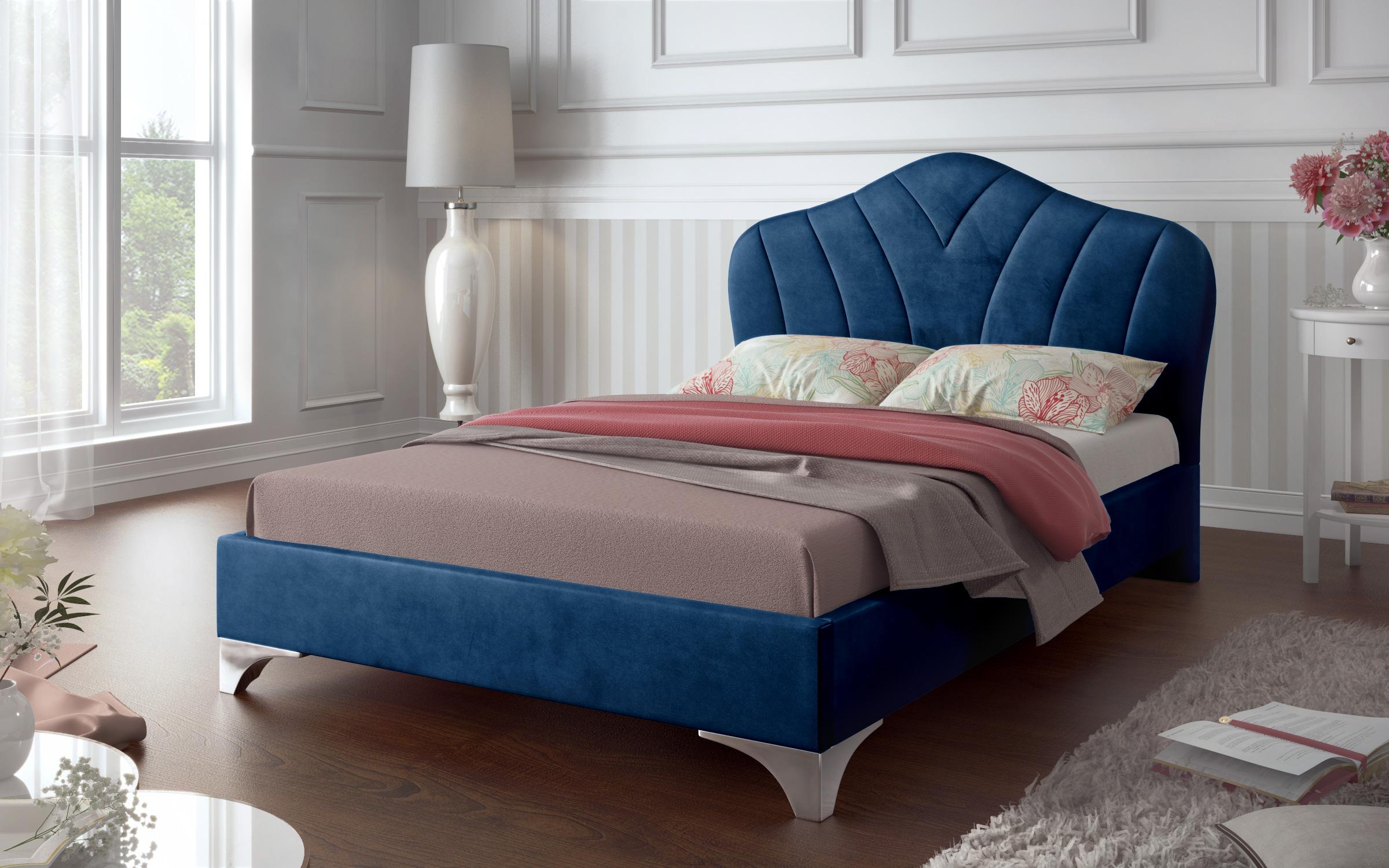 Κρεβάτι Palmina για στρώμα 140/200, μπλε  1