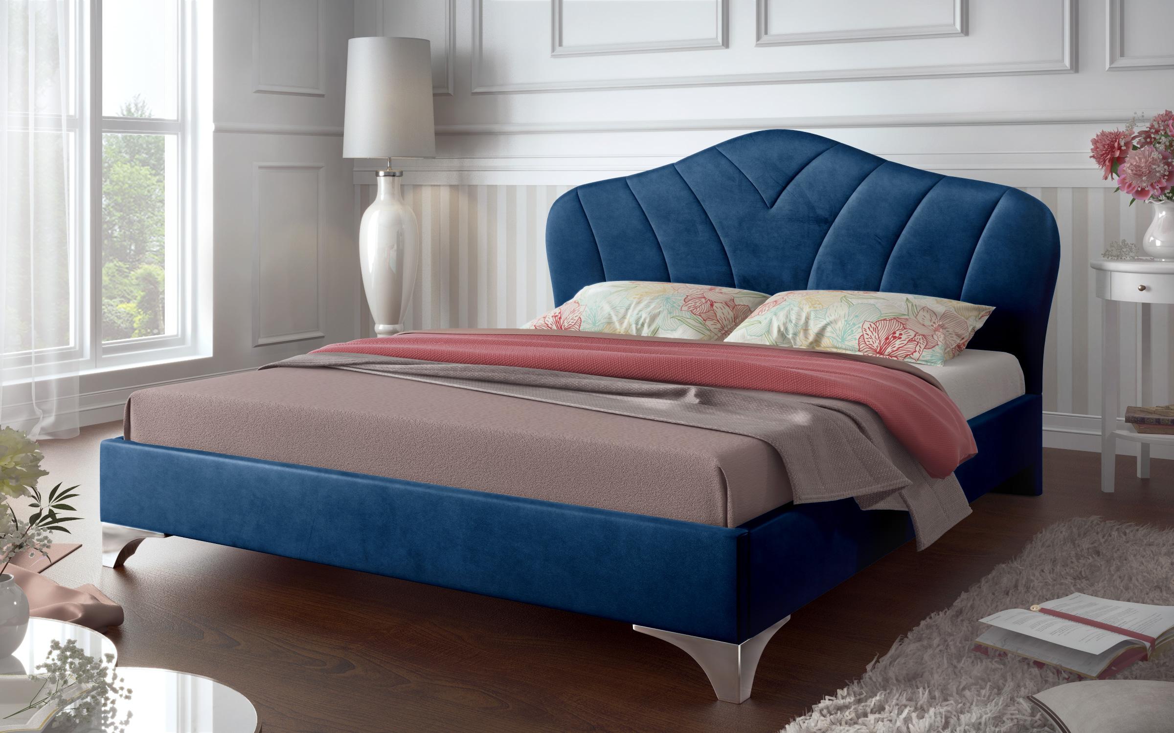 Κρεβάτι Palmina για στρώμα 180/200, μπλε  1
