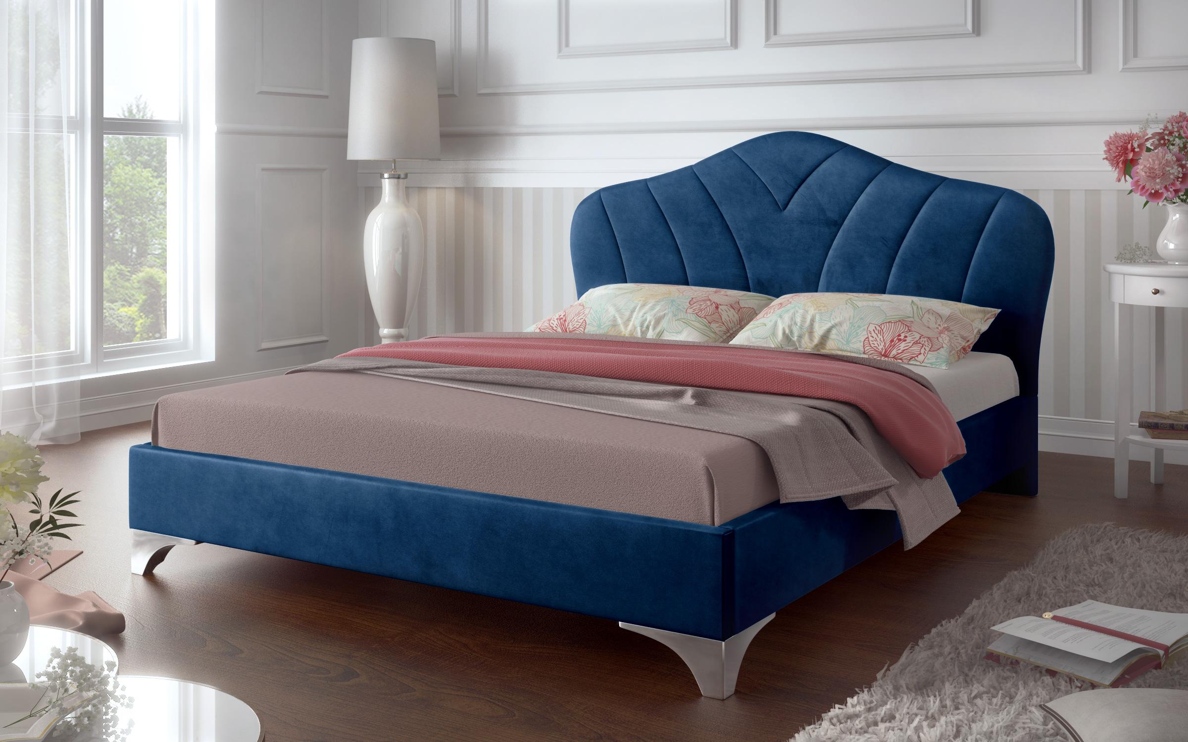 Κρεβάτι Palmina για στρώμα 160/200, μπλε  1