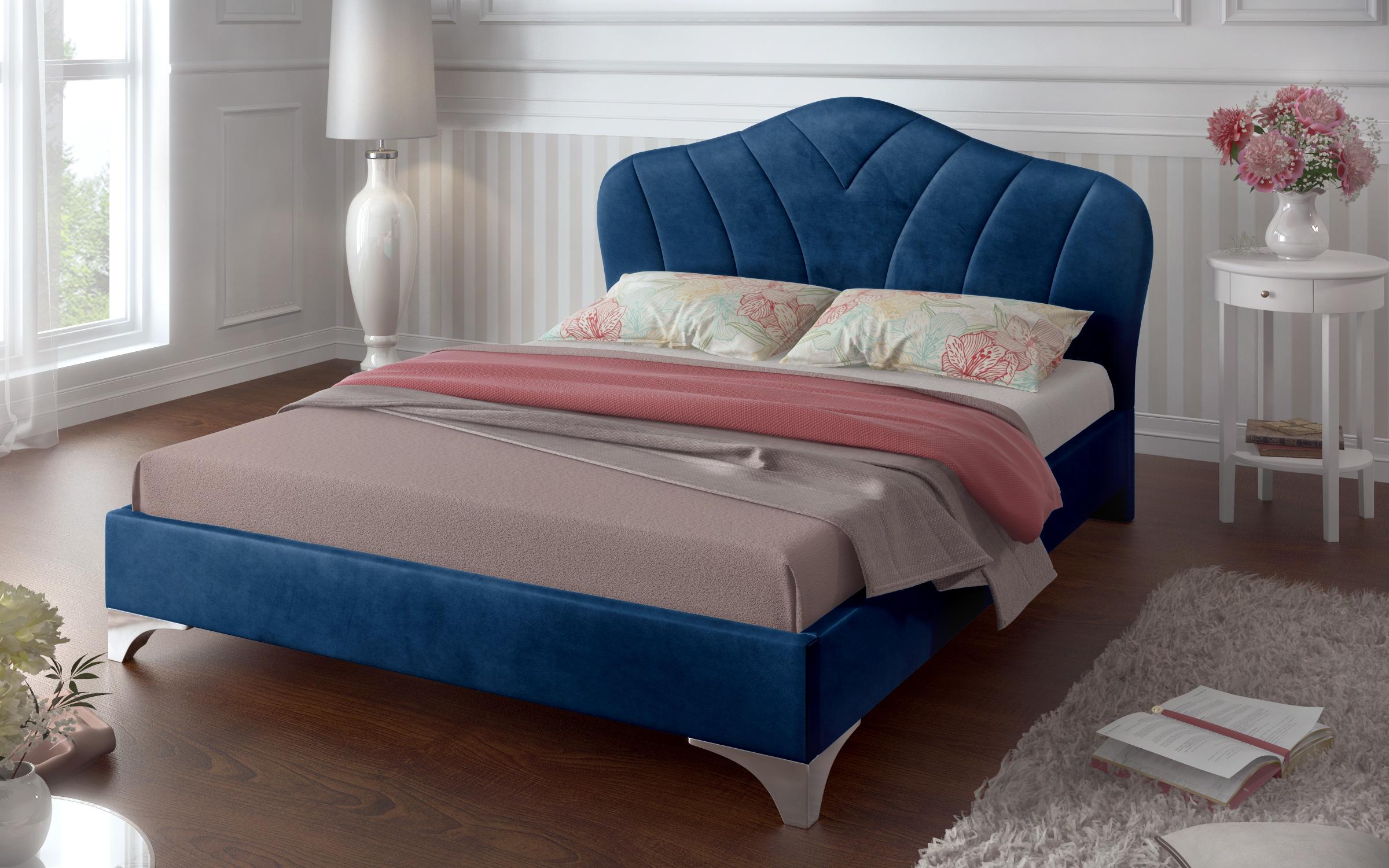 Κρεβάτι Palmina για στρώμα 140/200, μπλε  4