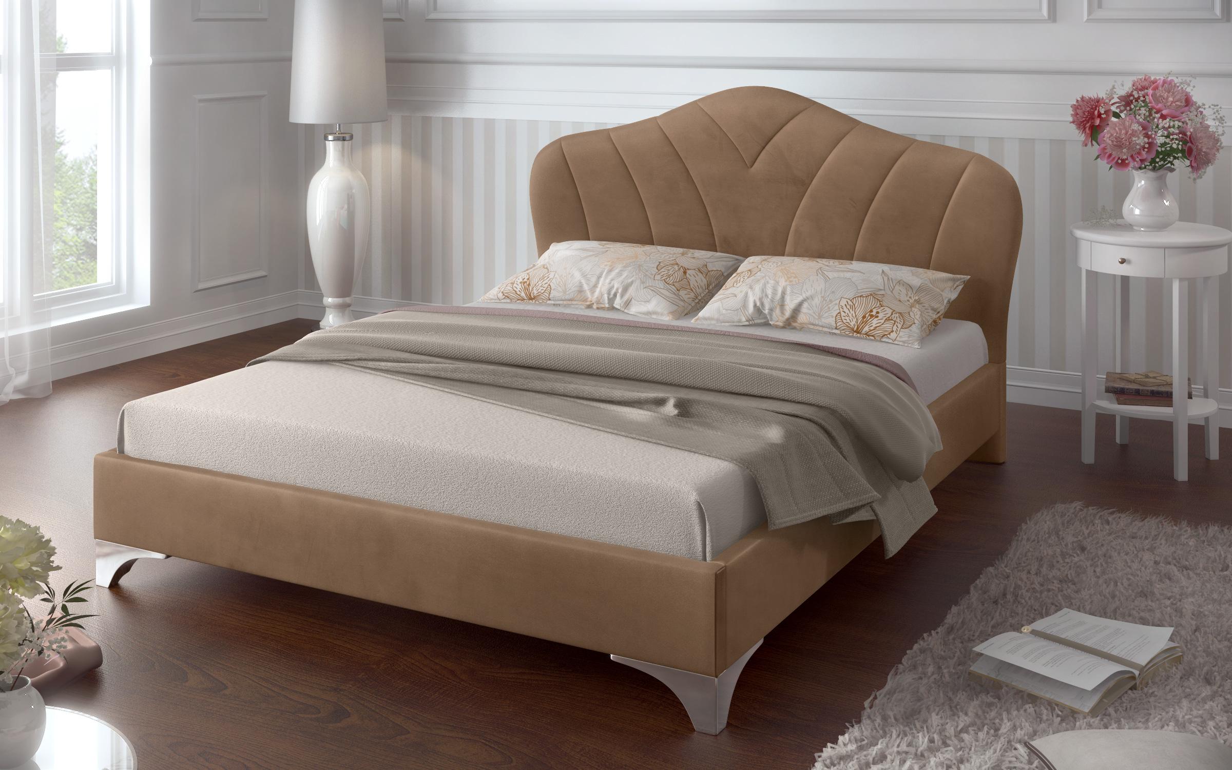 Κρεβάτι Palmina για στρώμα 160/200, σκούρο μπεζ  4