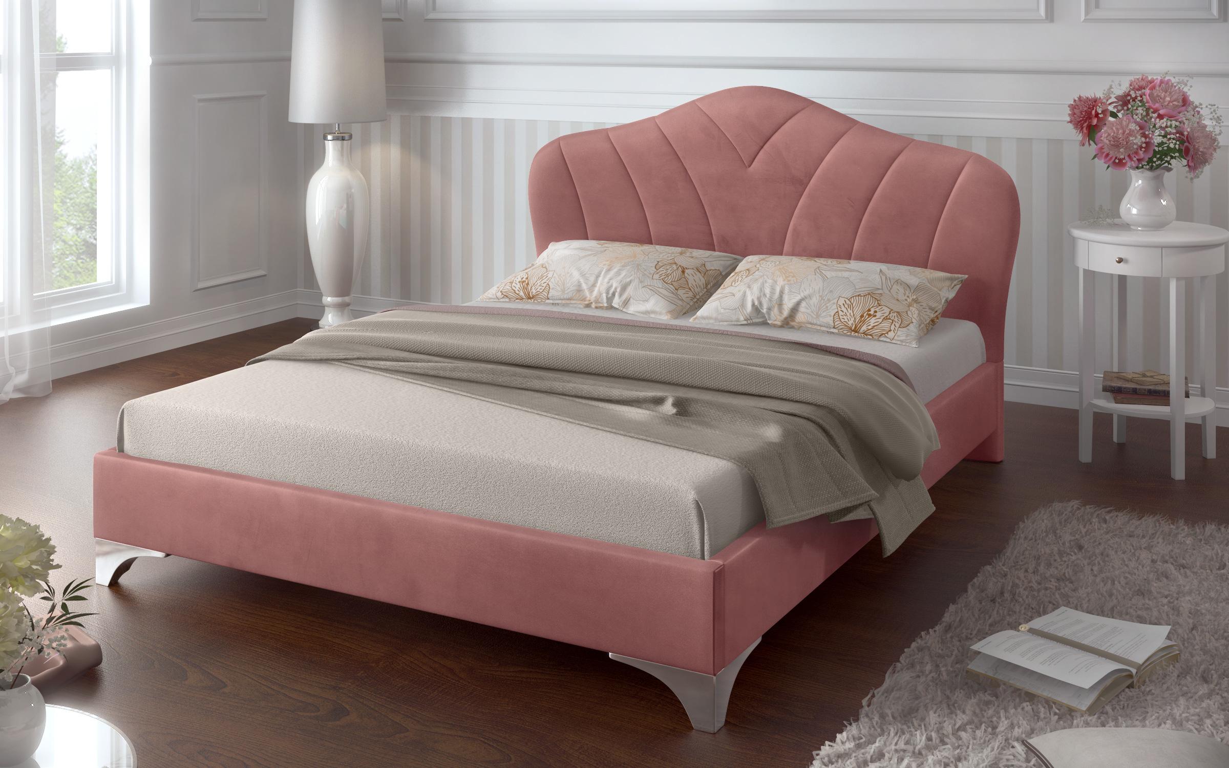 Κρεβάτι για στρώμα 180/200 Palmina, ροζ  6