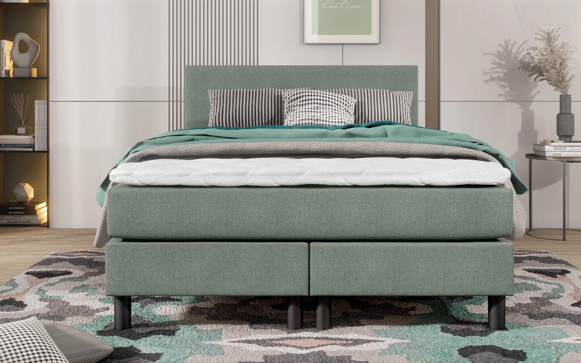 Κρεβάτι με στρώμα και ανώστρωμα Sonia, ανοιχτό πράσινο  3