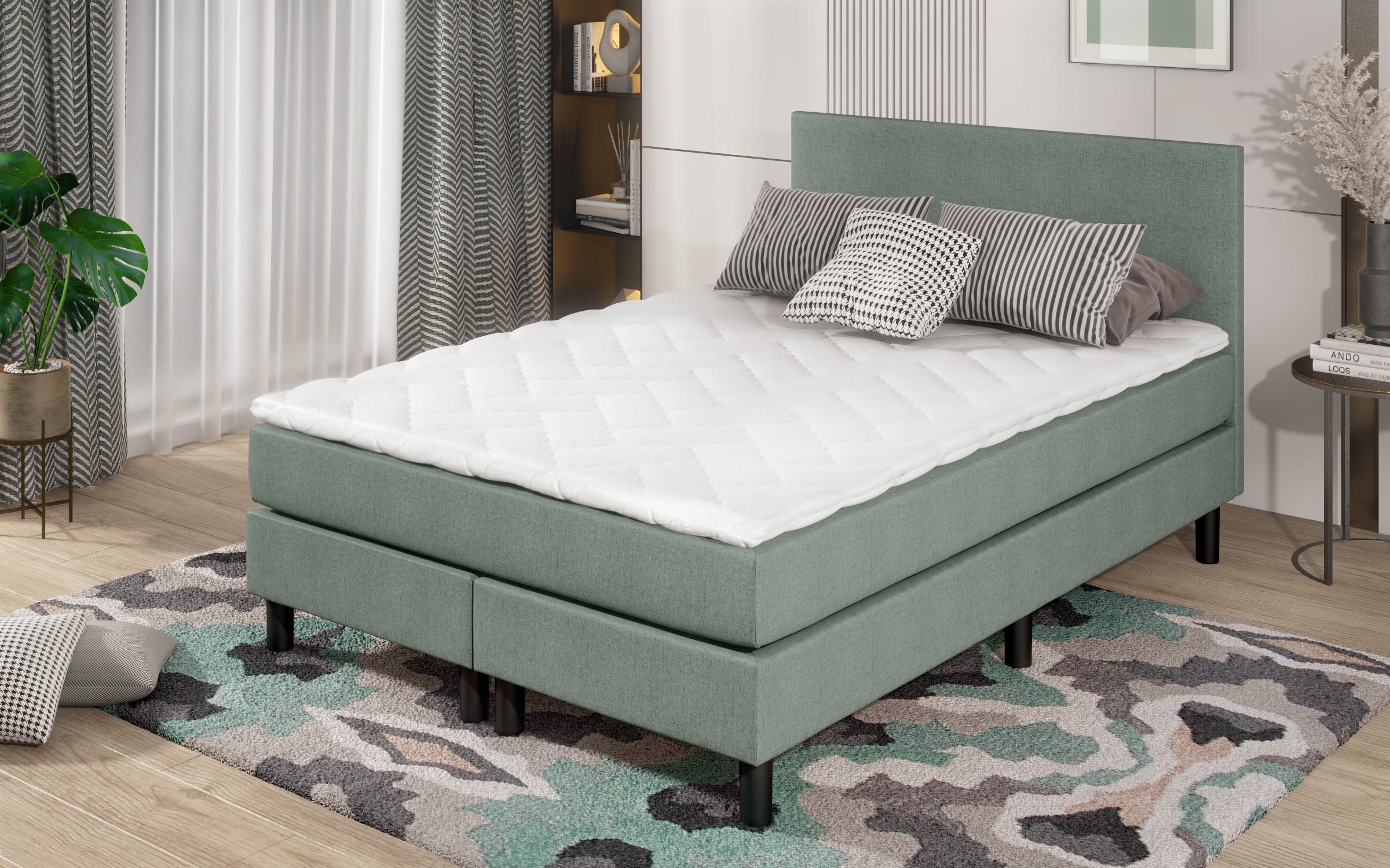 Κρεβάτι με στρώμα και ανώστρωμα Sonia, ανοιχτό πράσινο  2
