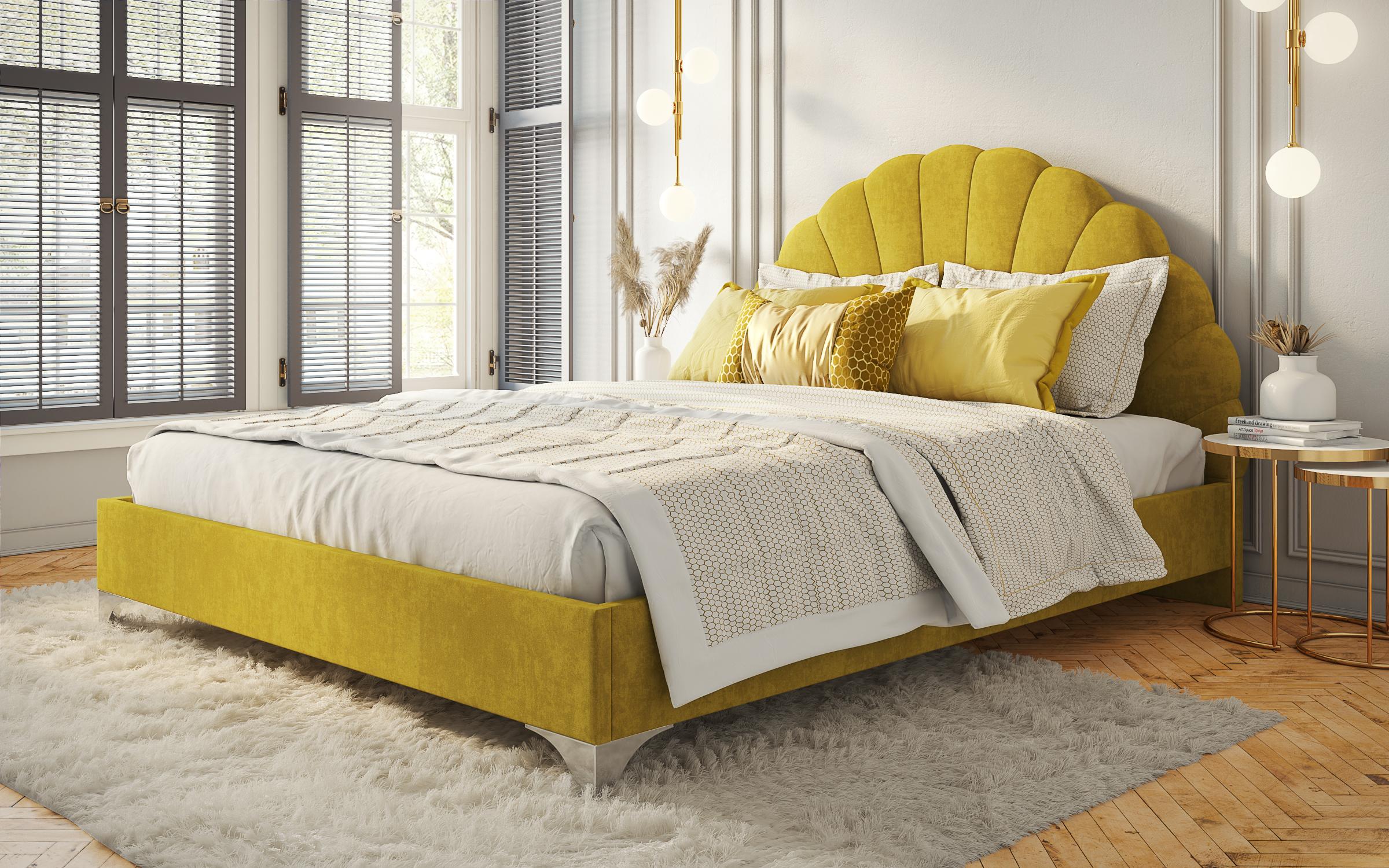 Κρεβάτι Dori  για στρώμα 160/ 200, κίτρινο  1