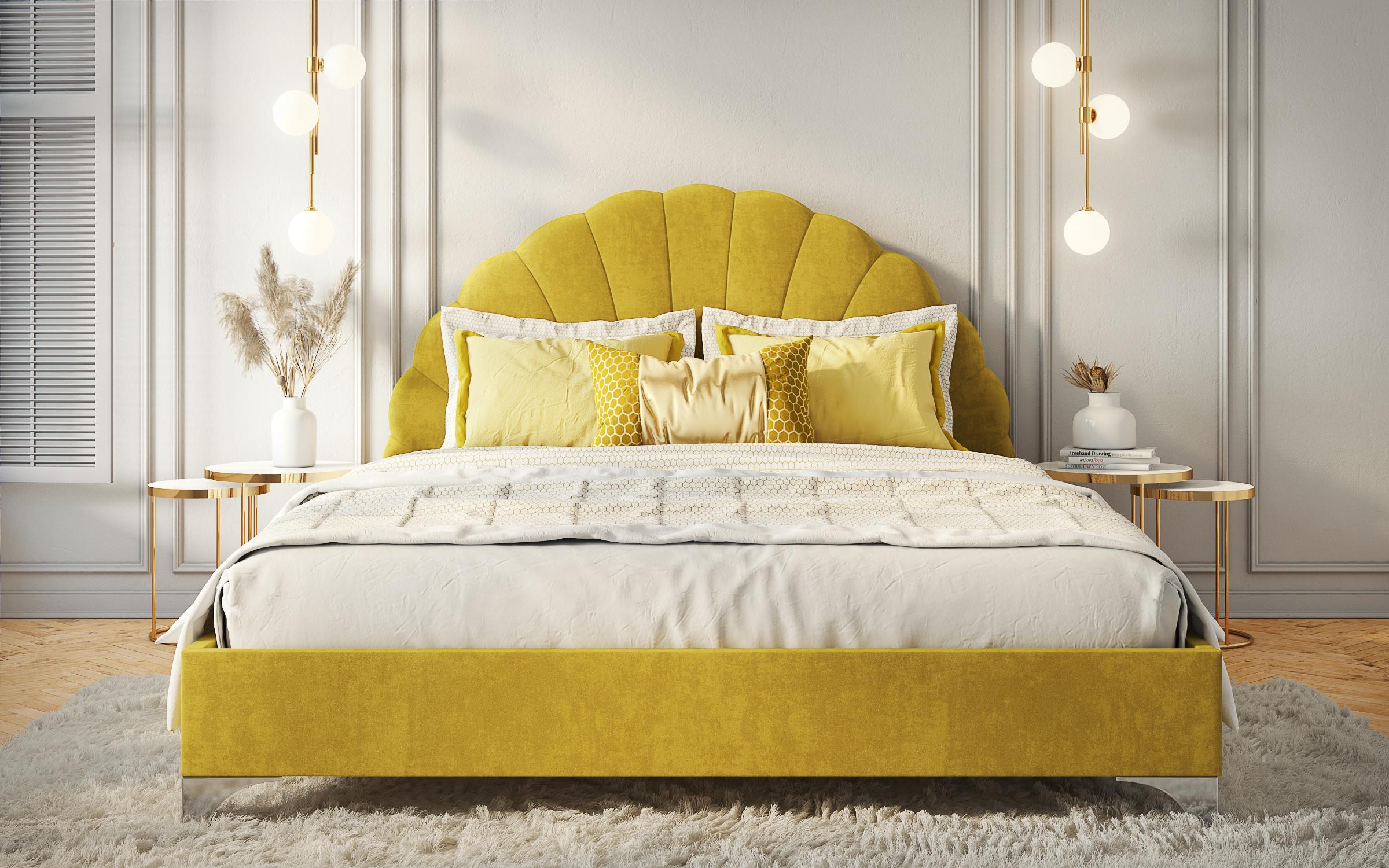 Κρεβάτι Dori  για στρώμα 160/ 200, κίτρινο  2