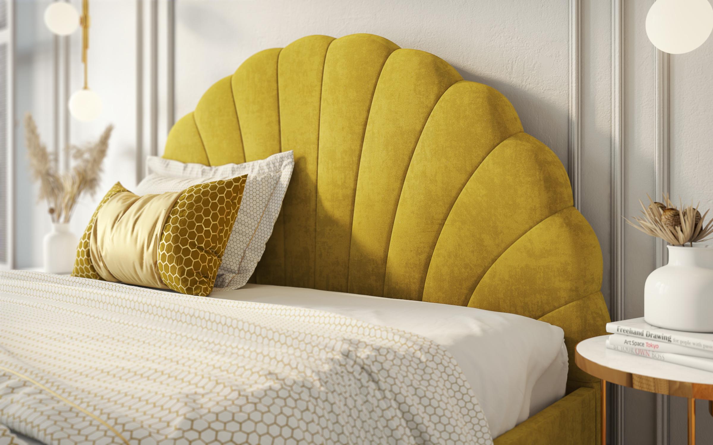 Κρεβάτι Dori  για στρώμα 160/ 200, κίτρινο  3