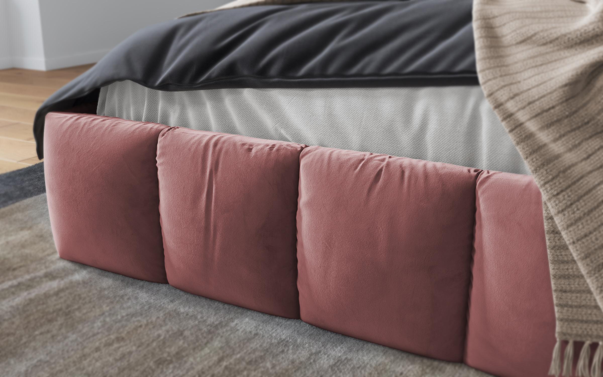 Πολυτελές κρεβάτι Fiorella + στρώμα, σκούρο ροζ  5