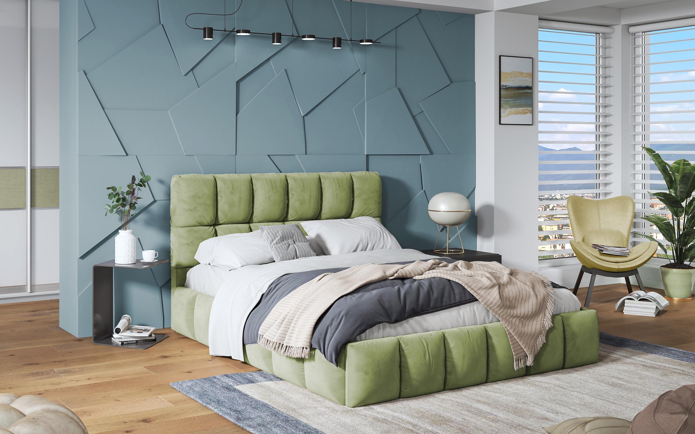 Πολυτελές κρεβάτι Fiorella, πράσινο  1