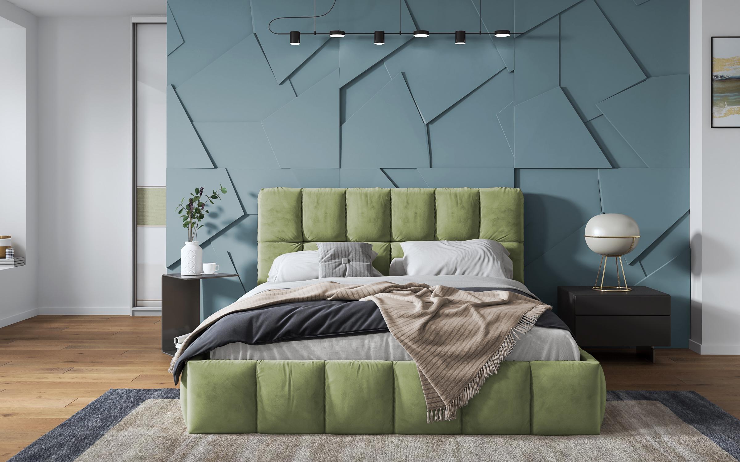 Πολυτελές κρεβάτι Fiorella, πράσινο  2