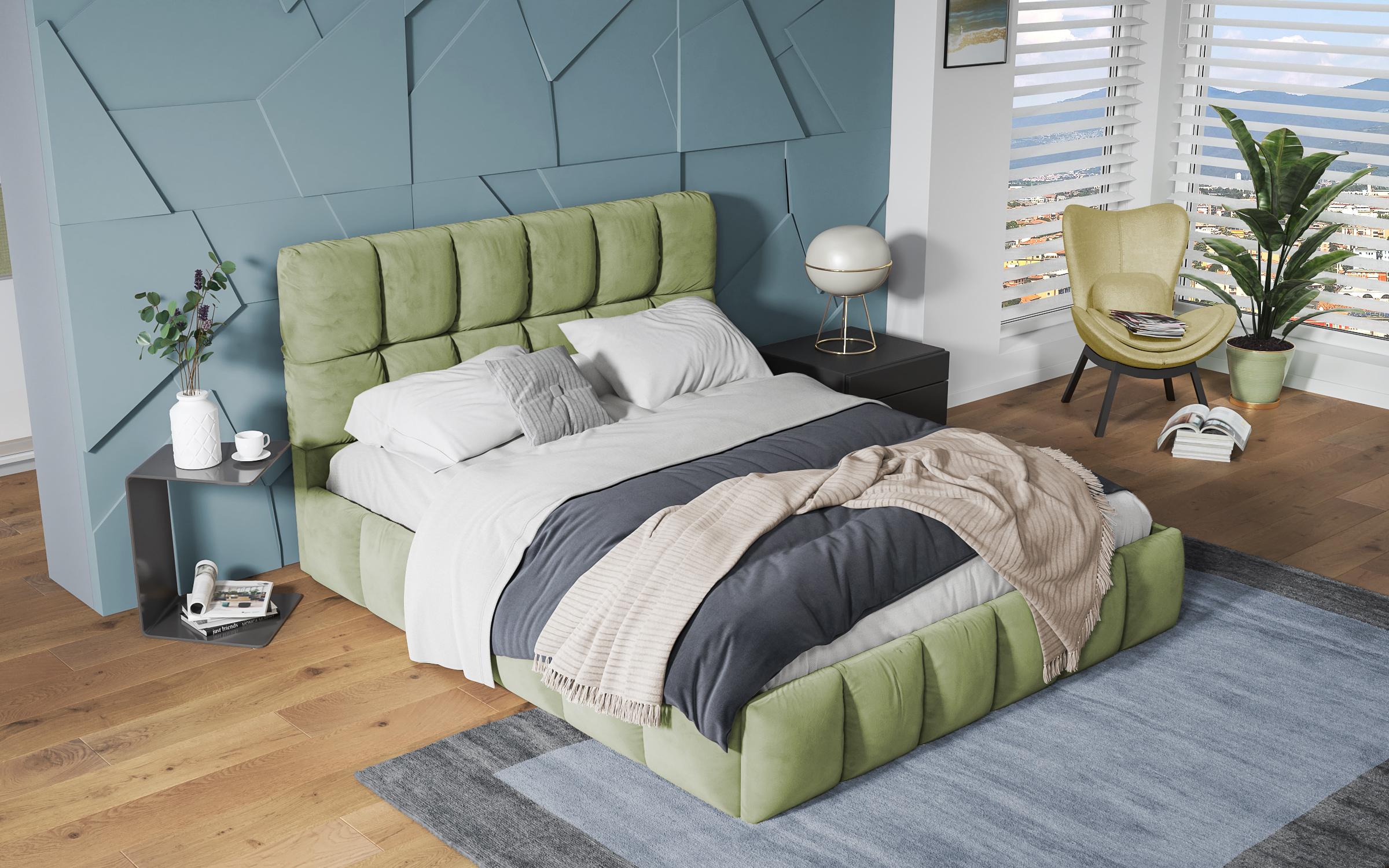 Πολυτελές κρεβάτι Fiorella, πράσινο  3