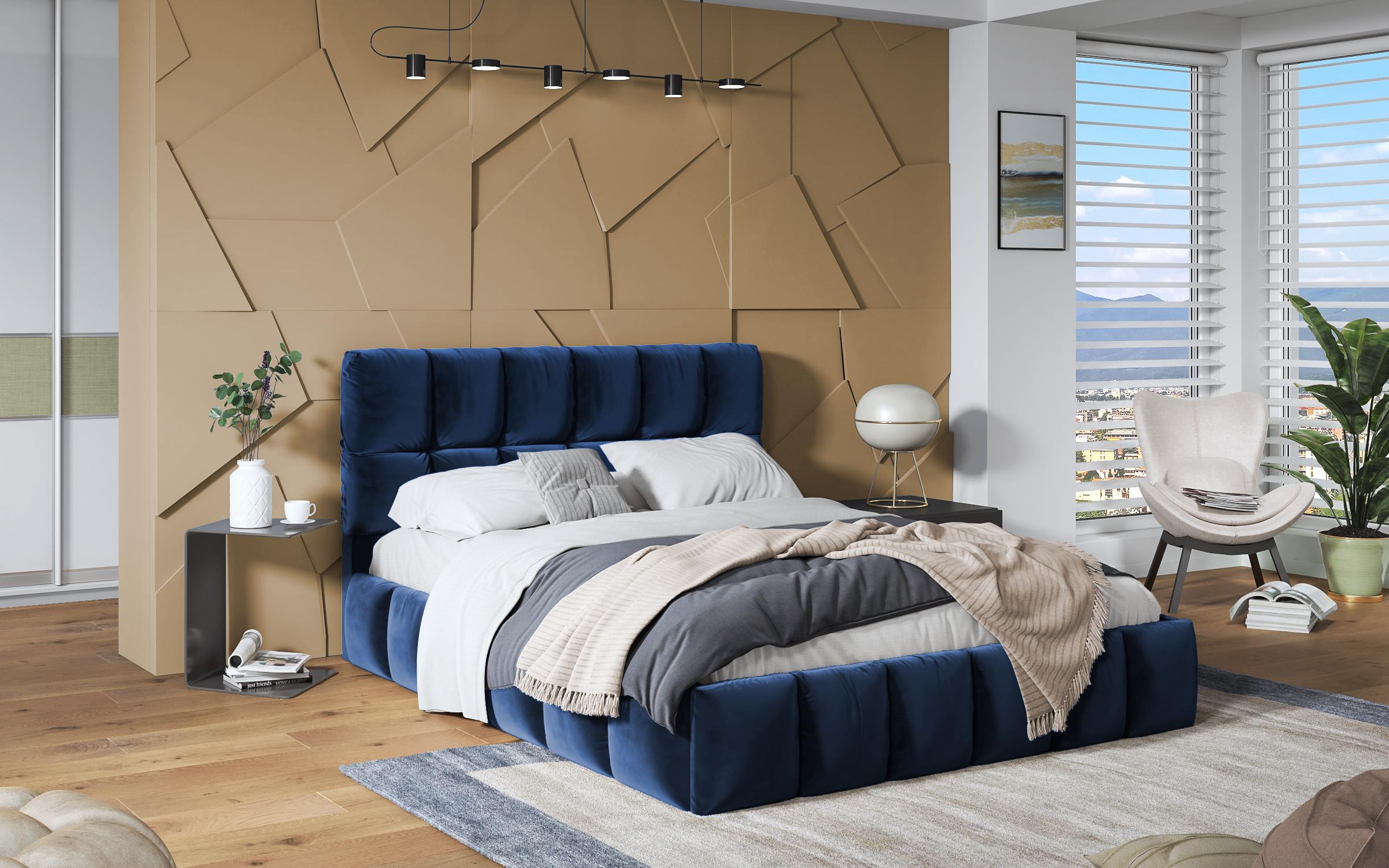Πολυτελές κρεβάτι Fiorella, μπλε  1