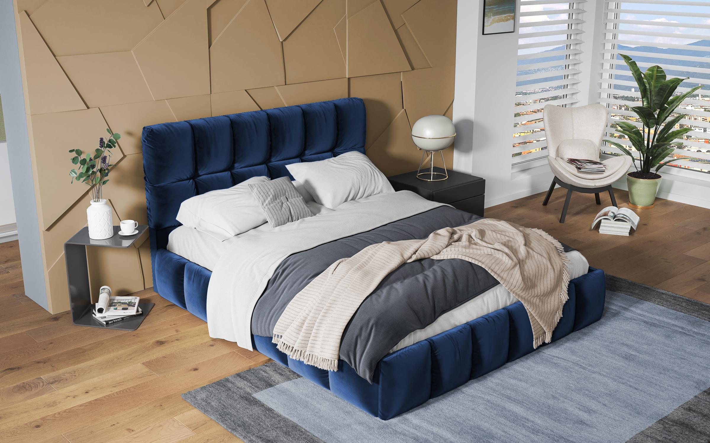 Πολυτελές κρεβάτι Fiorella, μπλε  2