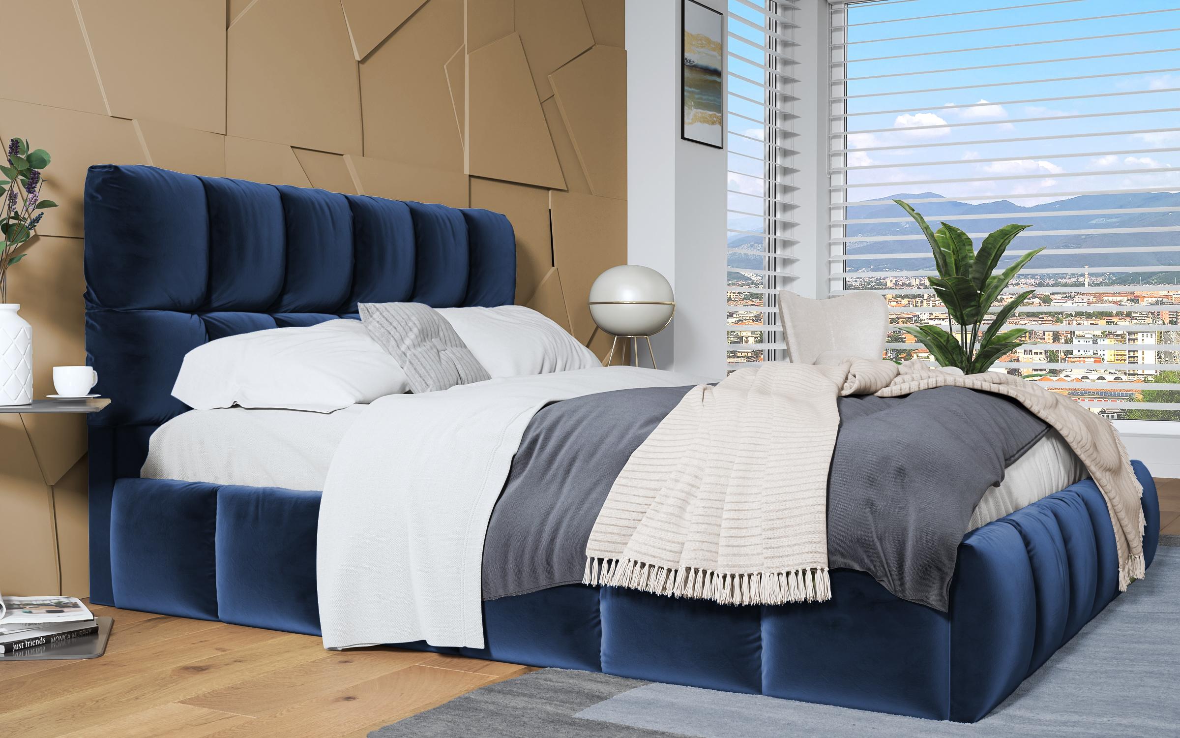 Πολυτελές κρεβάτι Fiorella, μπλε  4