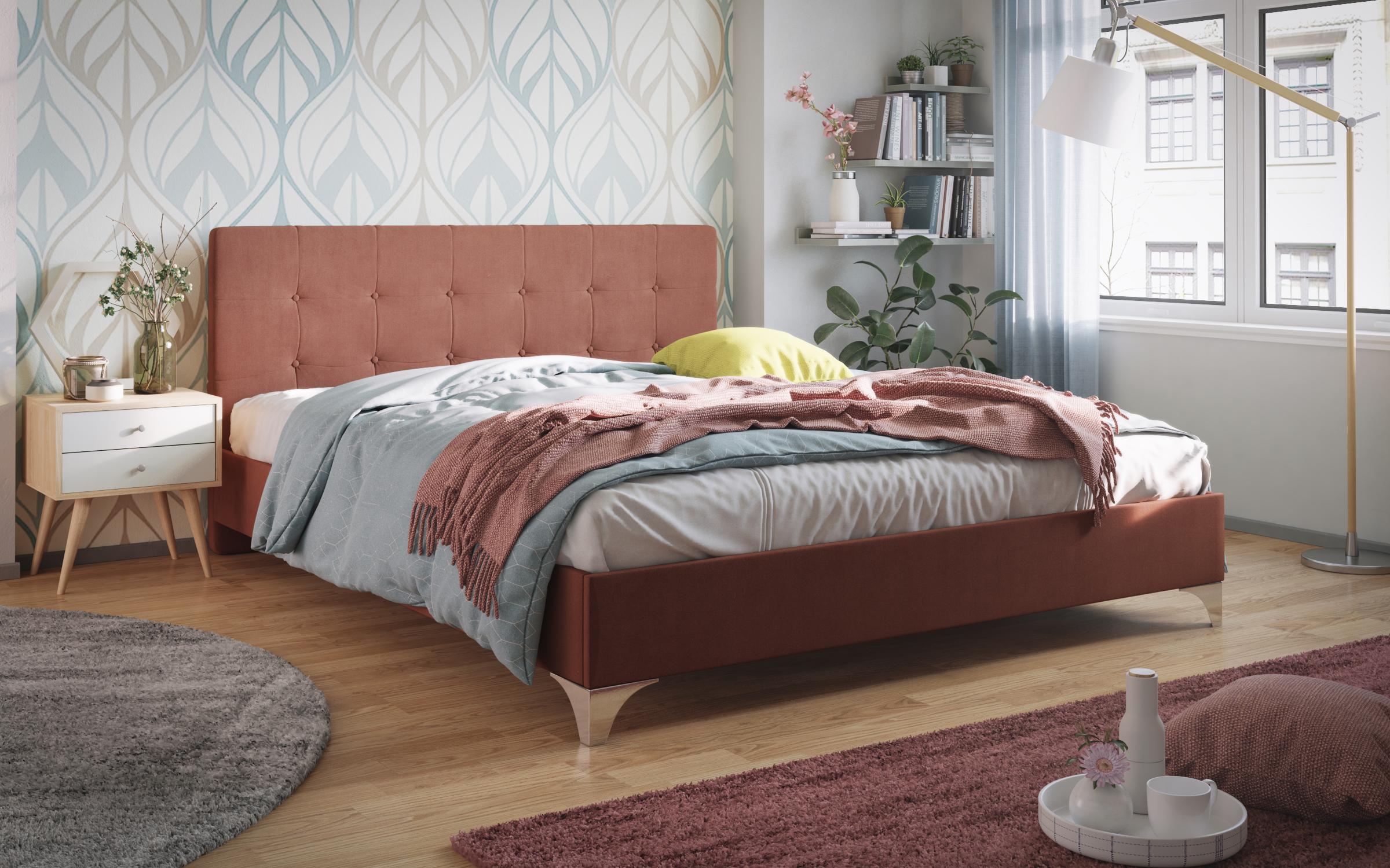 Κρεβάτι Maltina για στρώμα 160/200, ροζ  1
