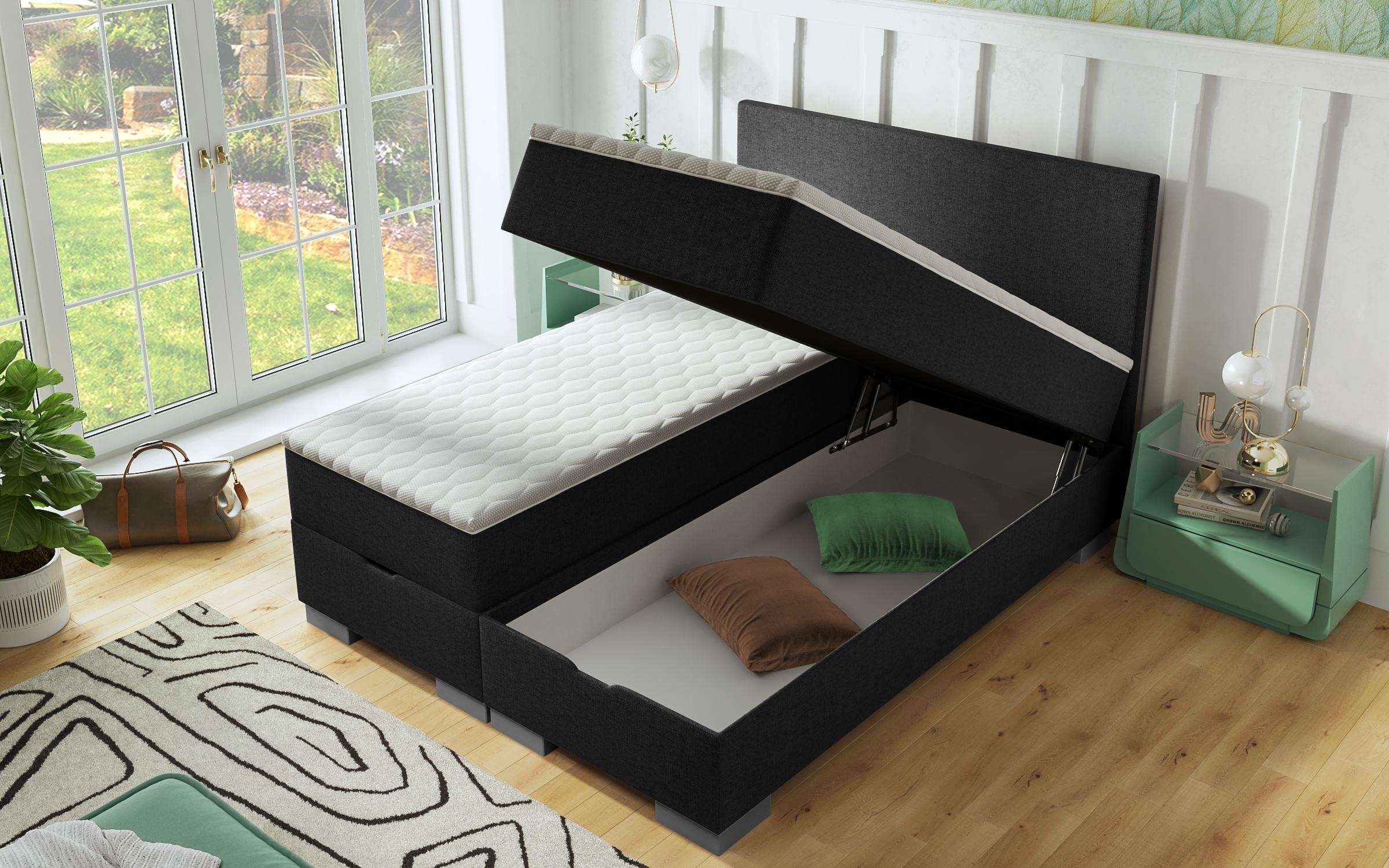 Κρεβάτι Evian Boxspring 160/200, σκούρο γκρί  4