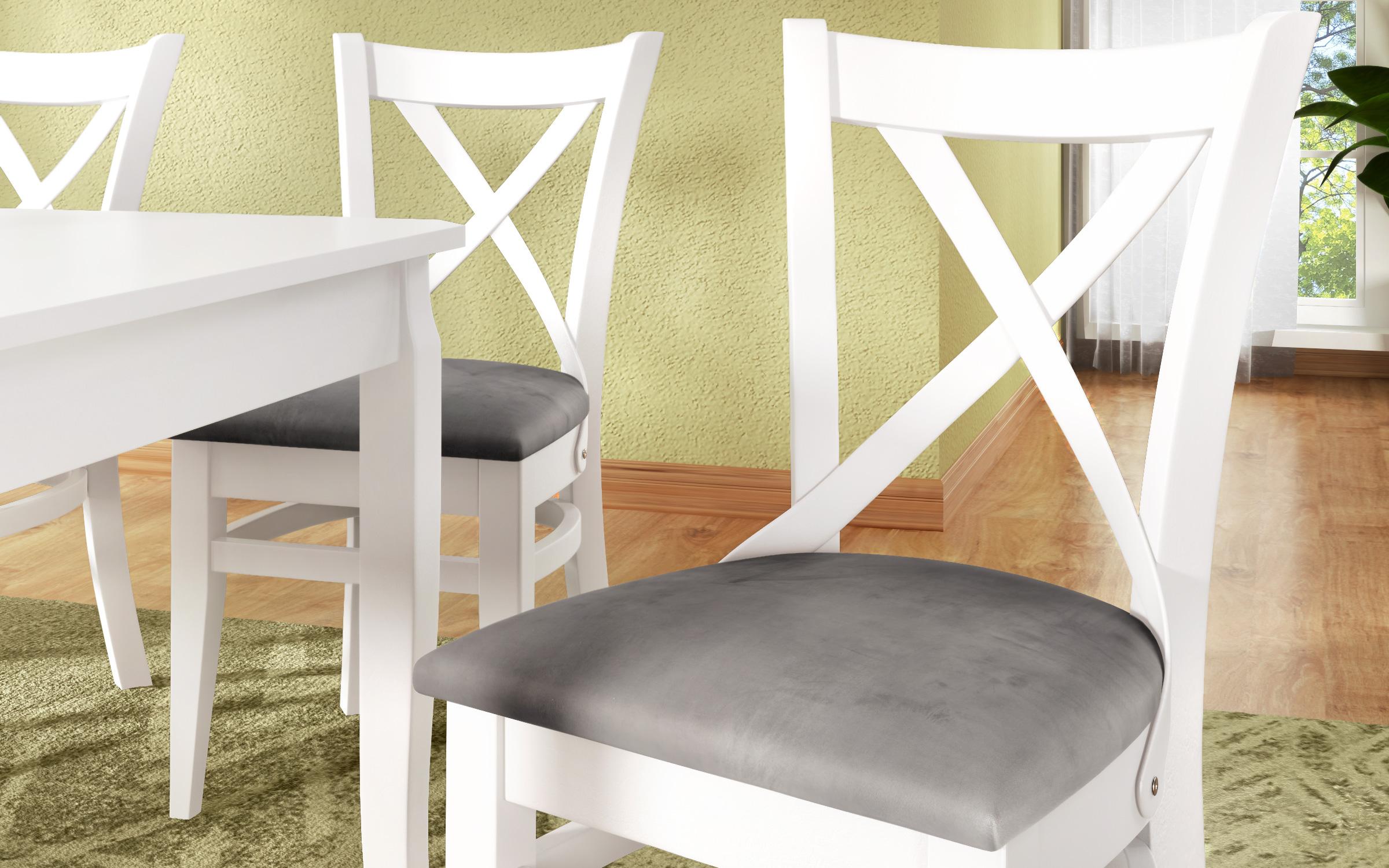 Καρέκλα Dolce, λευκό με γκρι κάθισμα  3