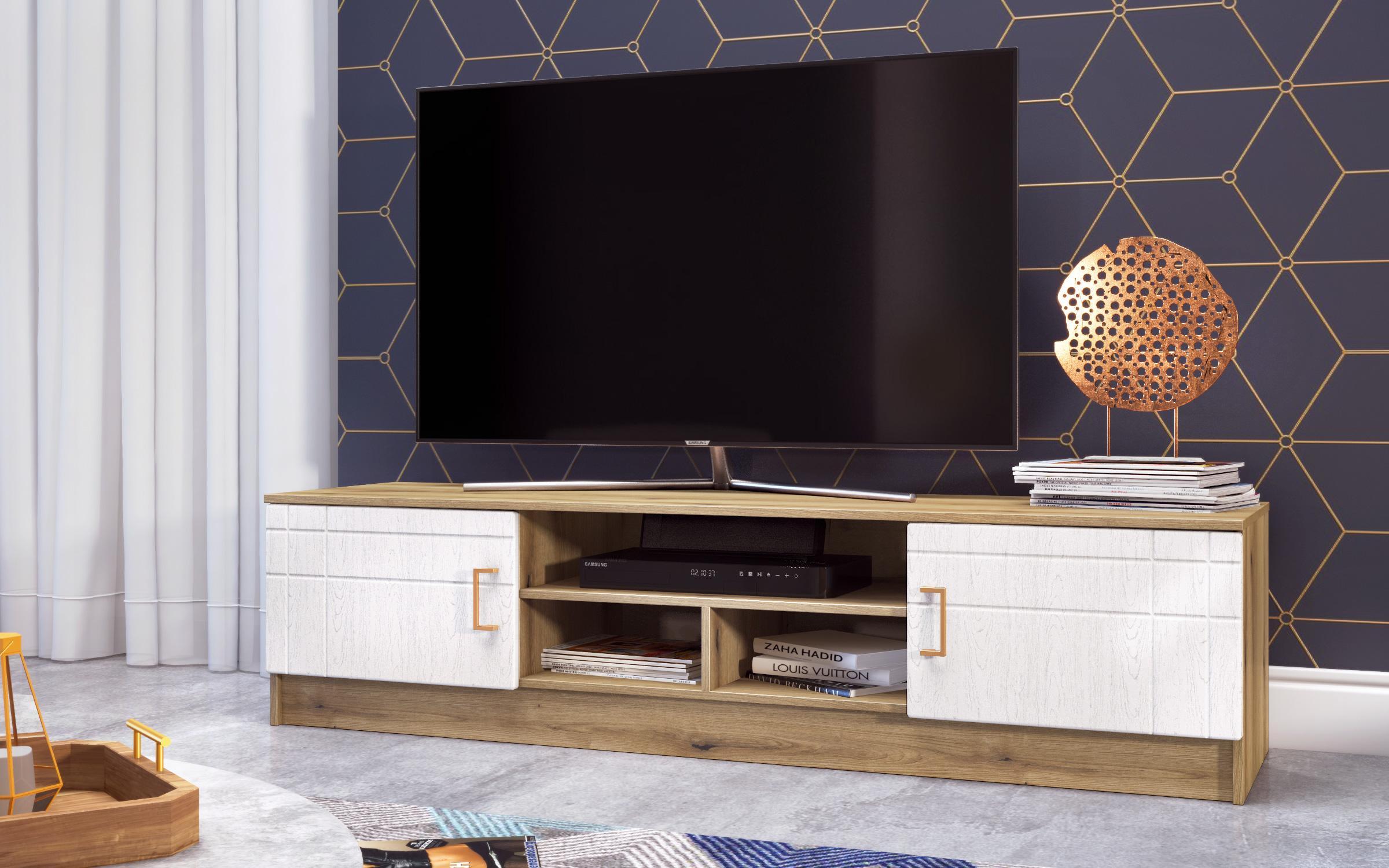 Έπιπλο TV Suerte Vision, δρυς evok + λευκό aspen  3