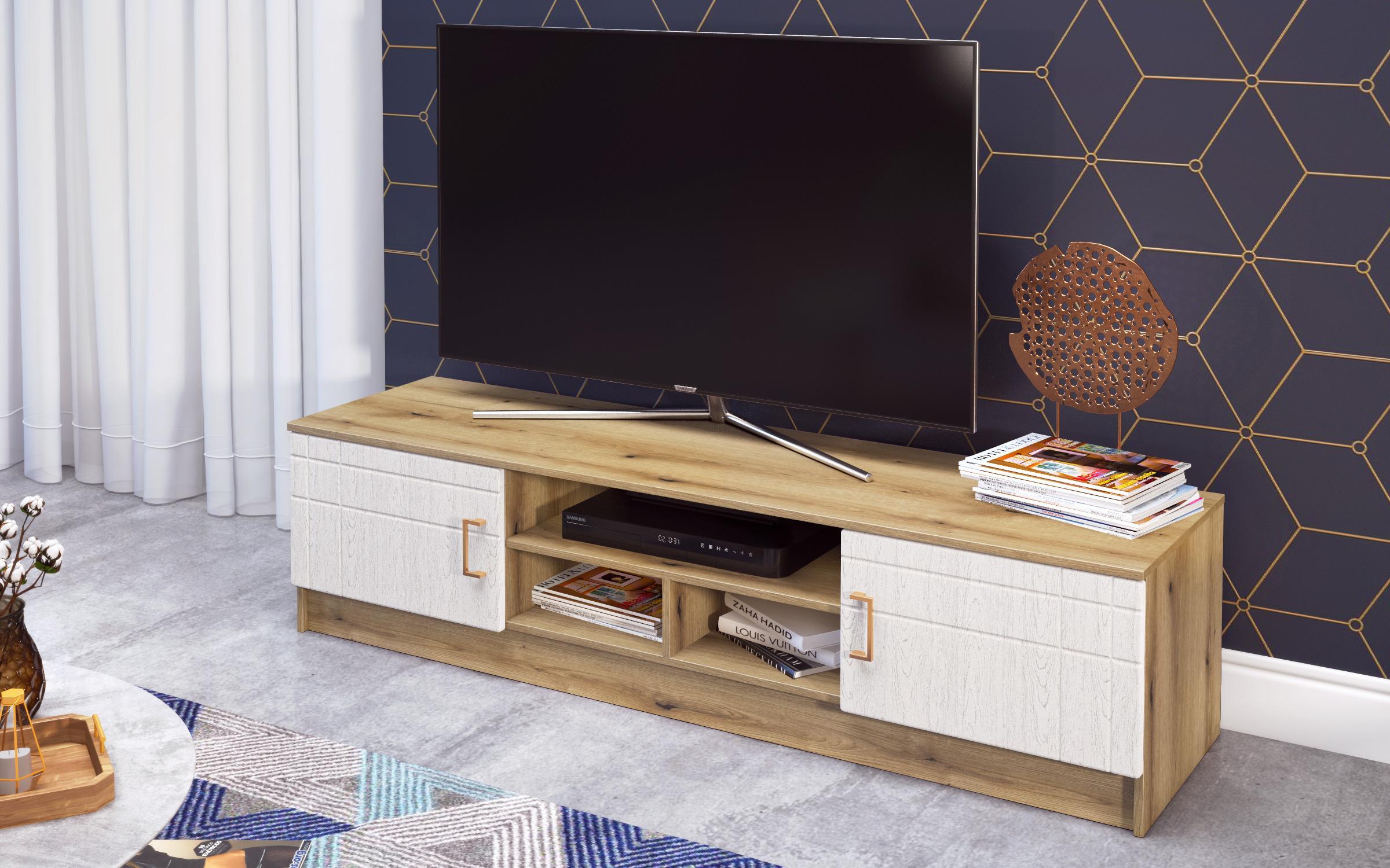 Έπιπλο TV Suerte Vision, δρυς evok + λευκό aspen  4