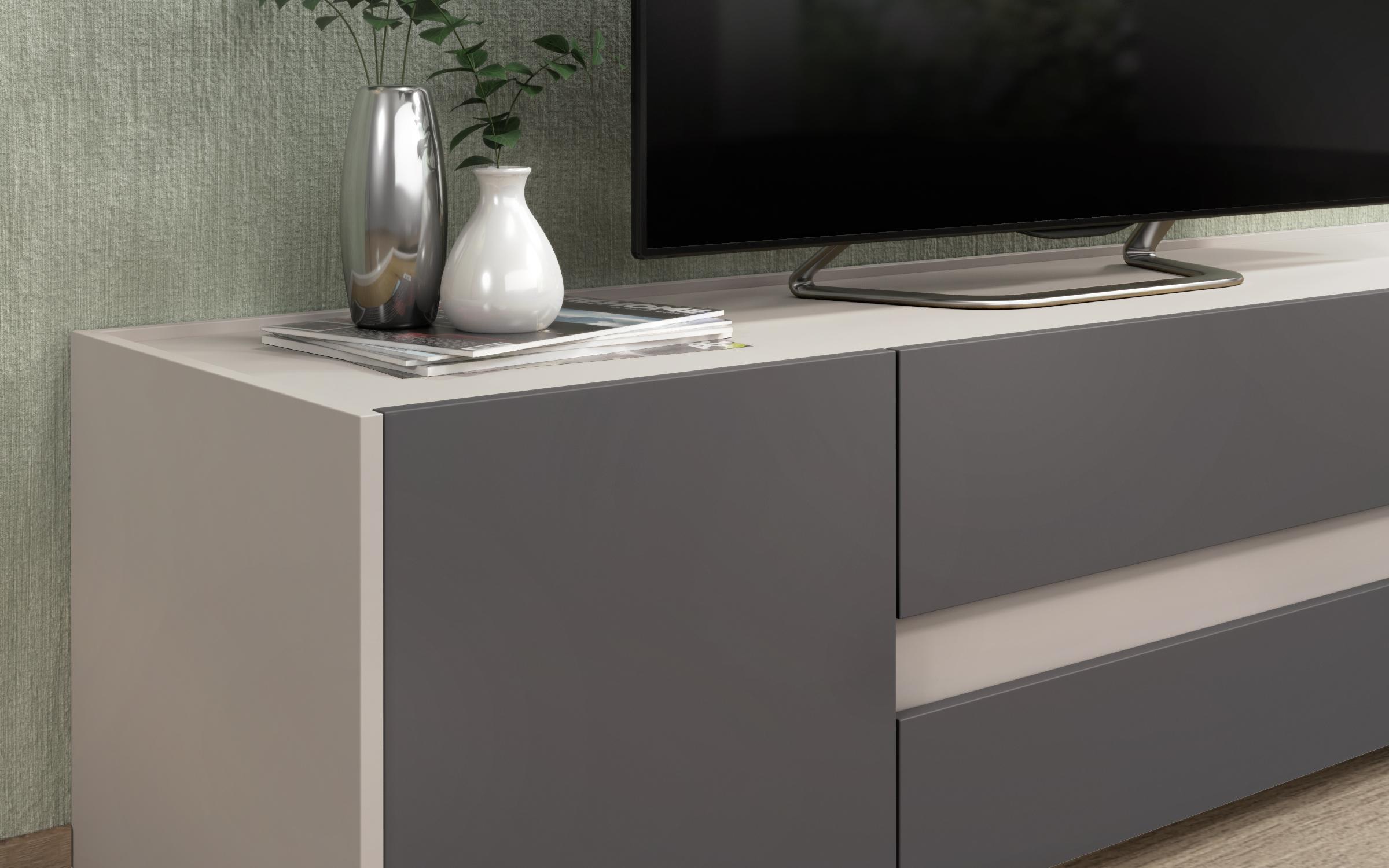 Έπιπλο TB MDF Pier, ματ άμμου + γραφίτης  4