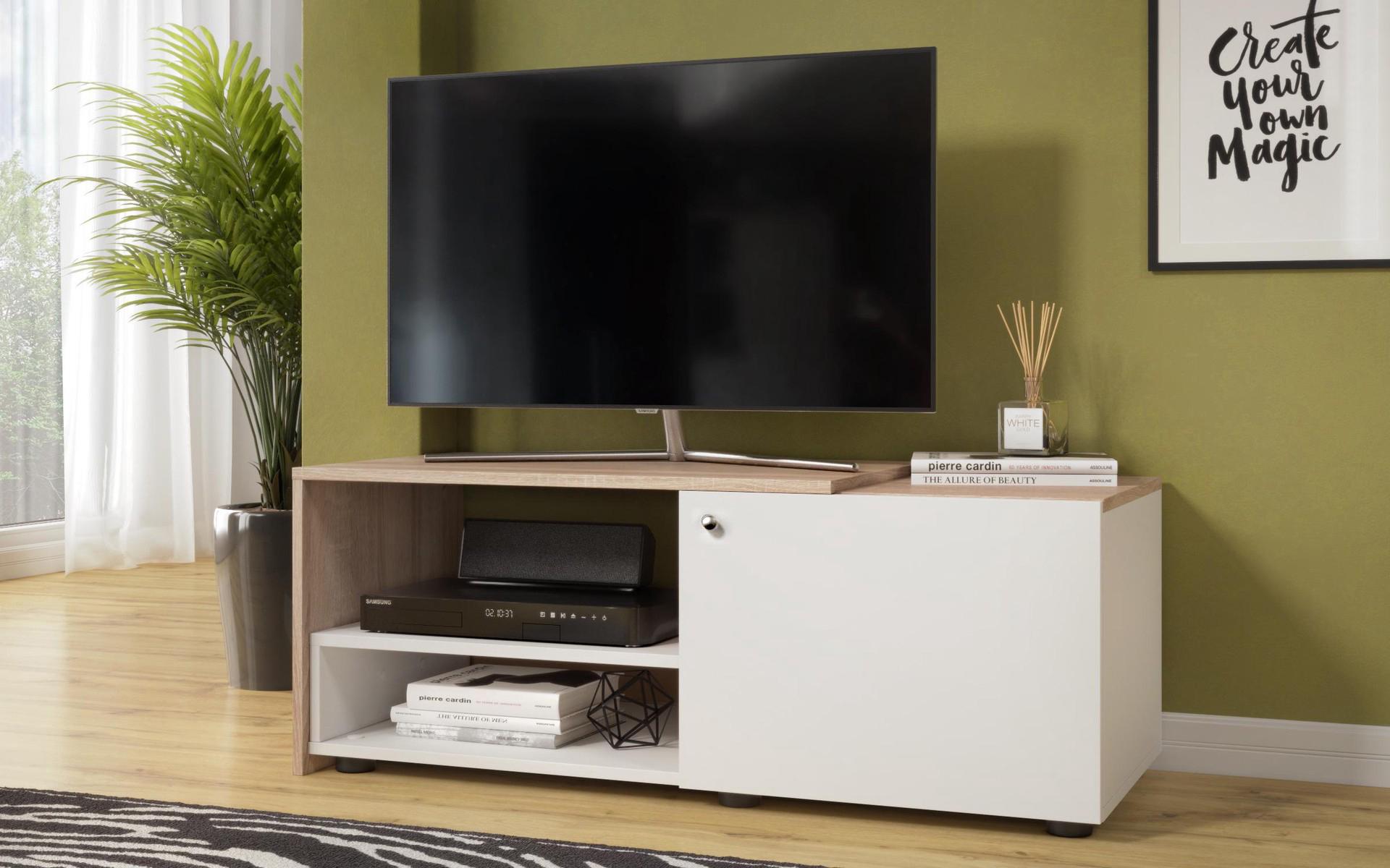 Έπιπλο TV Ritmo, δρυς sonoma + λευκό γυαλιστερό  1