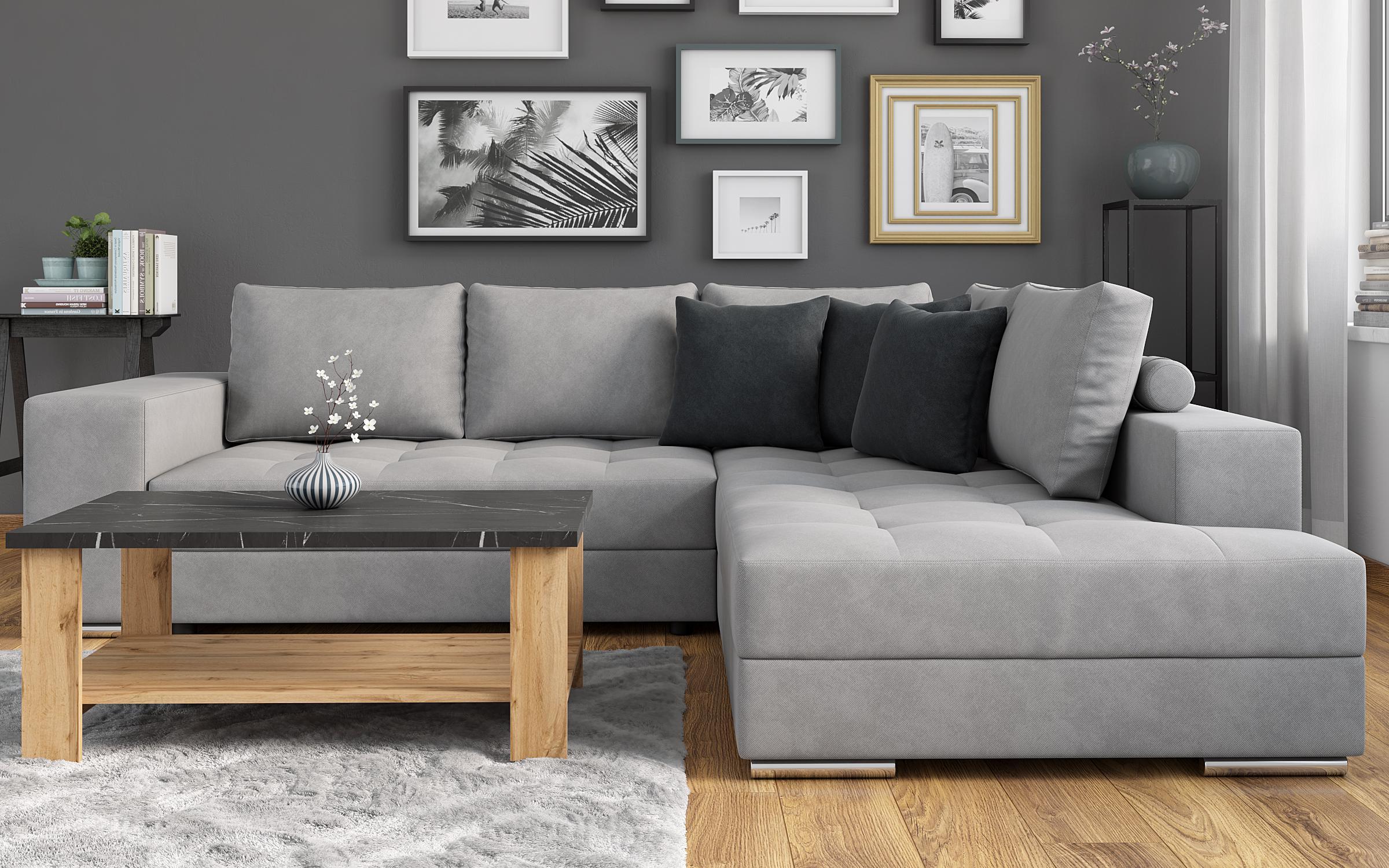 Γωνιακός καναπές – κρεβάτι  Terano, ανοιχτό γκρι + σκούρο γκρι  3