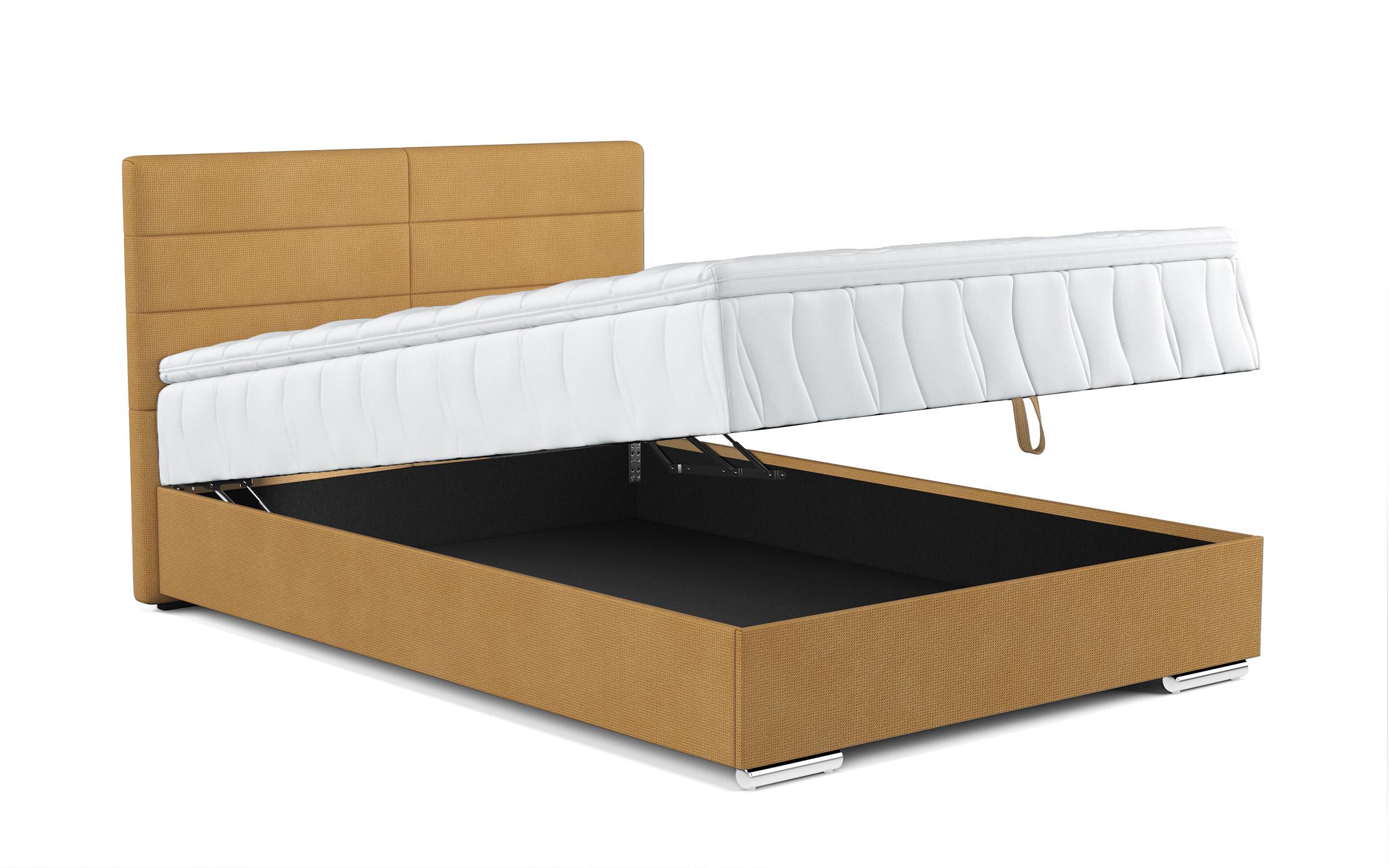 Κρεβάτι Boxspring + ανώστρωμα  140/200 Vindi, μουσταρδί  6