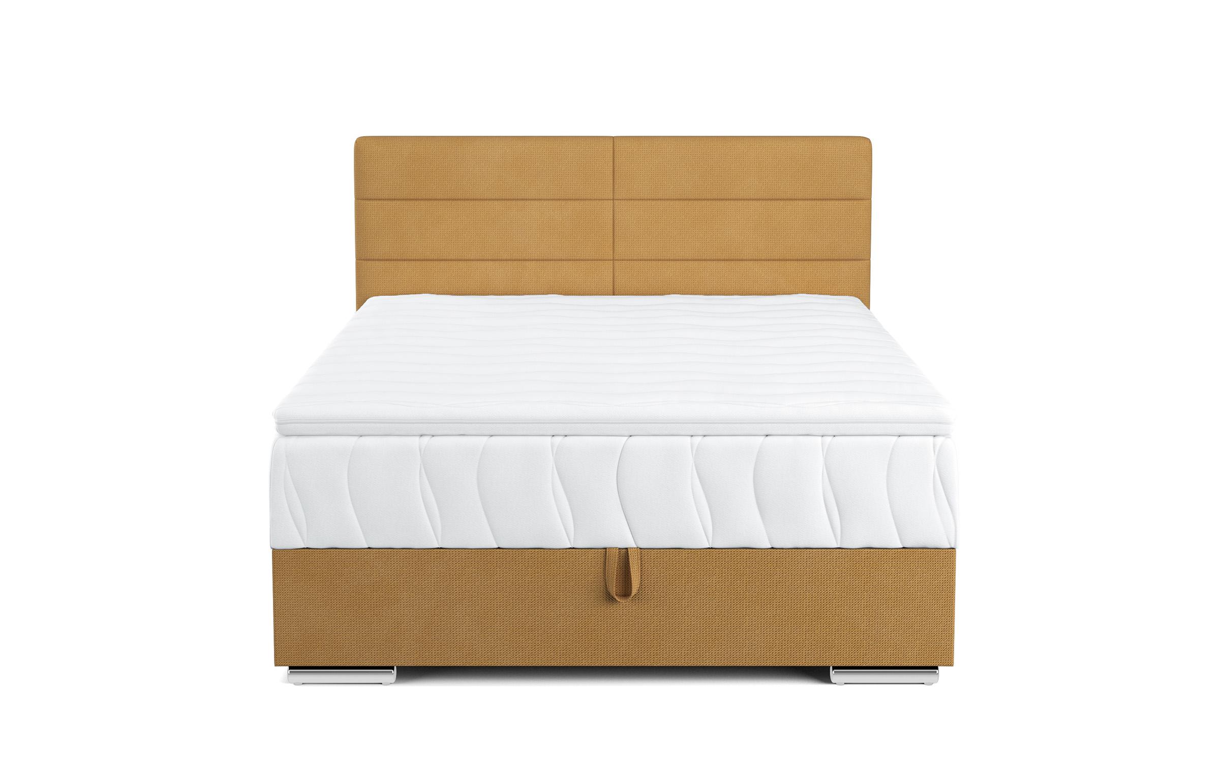 Κρεβάτι Boxspring + ανώστρωμα  140/200 Vindi, μουσταρδί  4