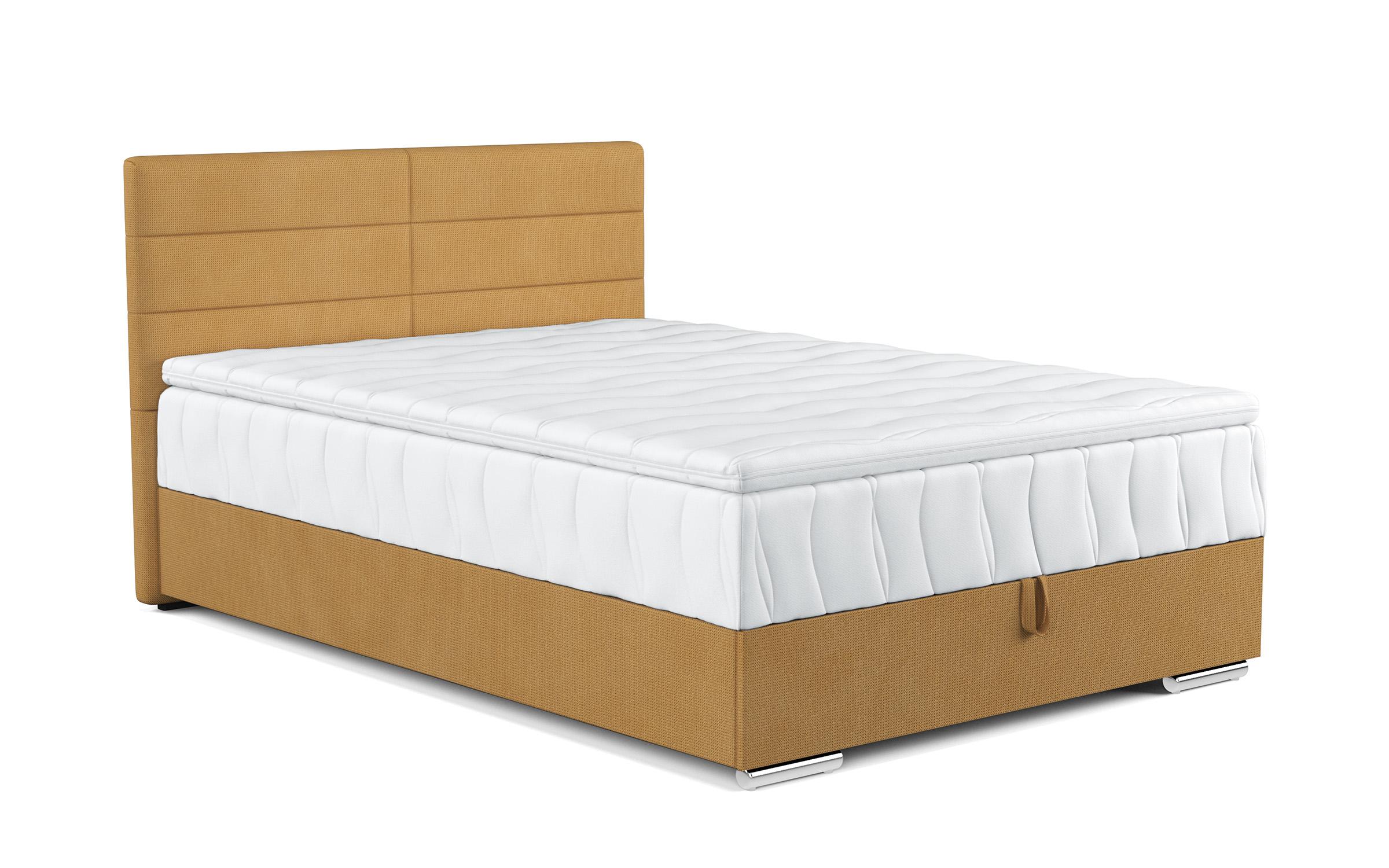 Κρεβάτι Boxspring + ανώστρωμα  140/200 Vindi, μουσταρδί  5