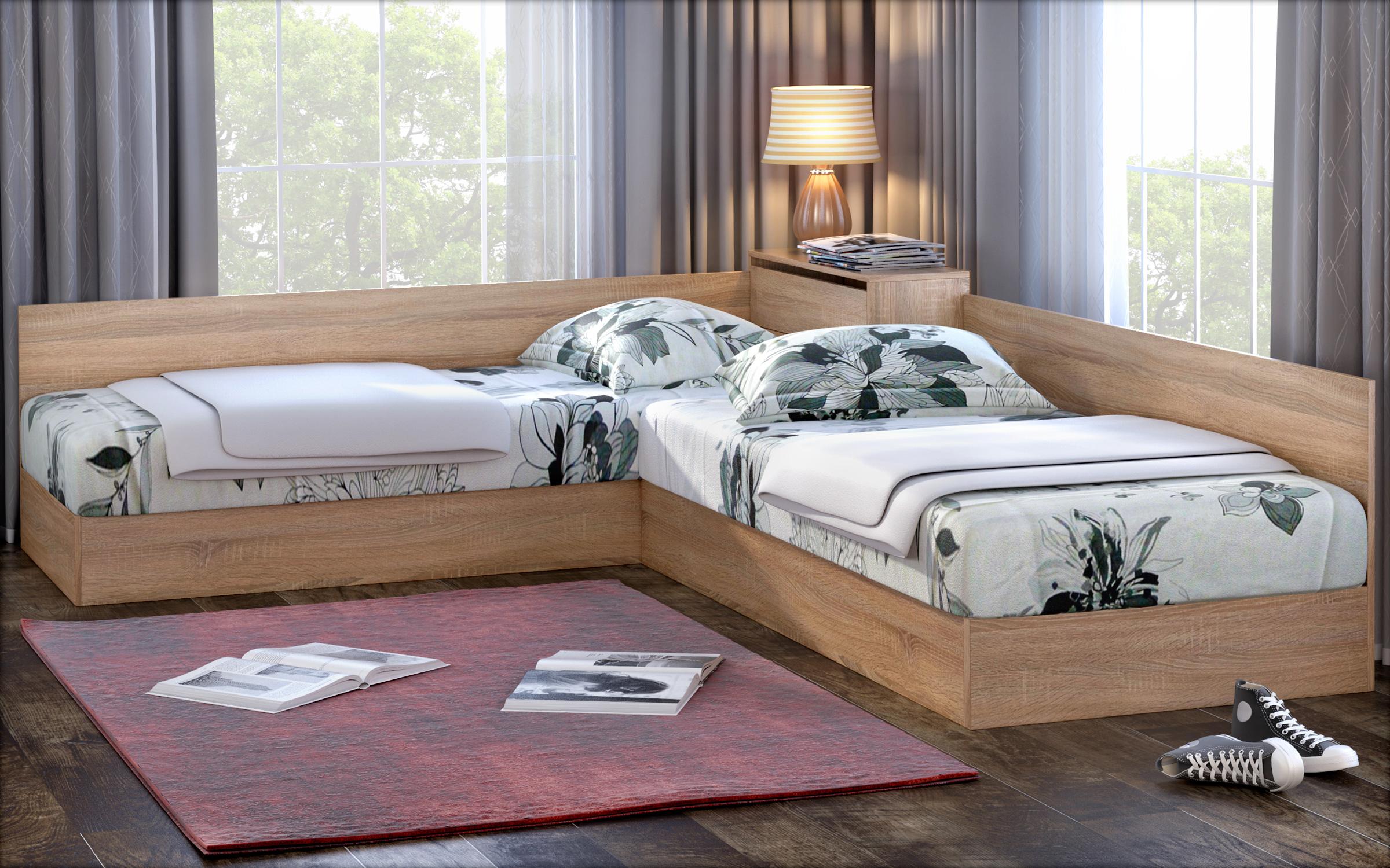 Γωνιακά κρεβάτια 82/190 Alpi, δρυς Sonoma  1