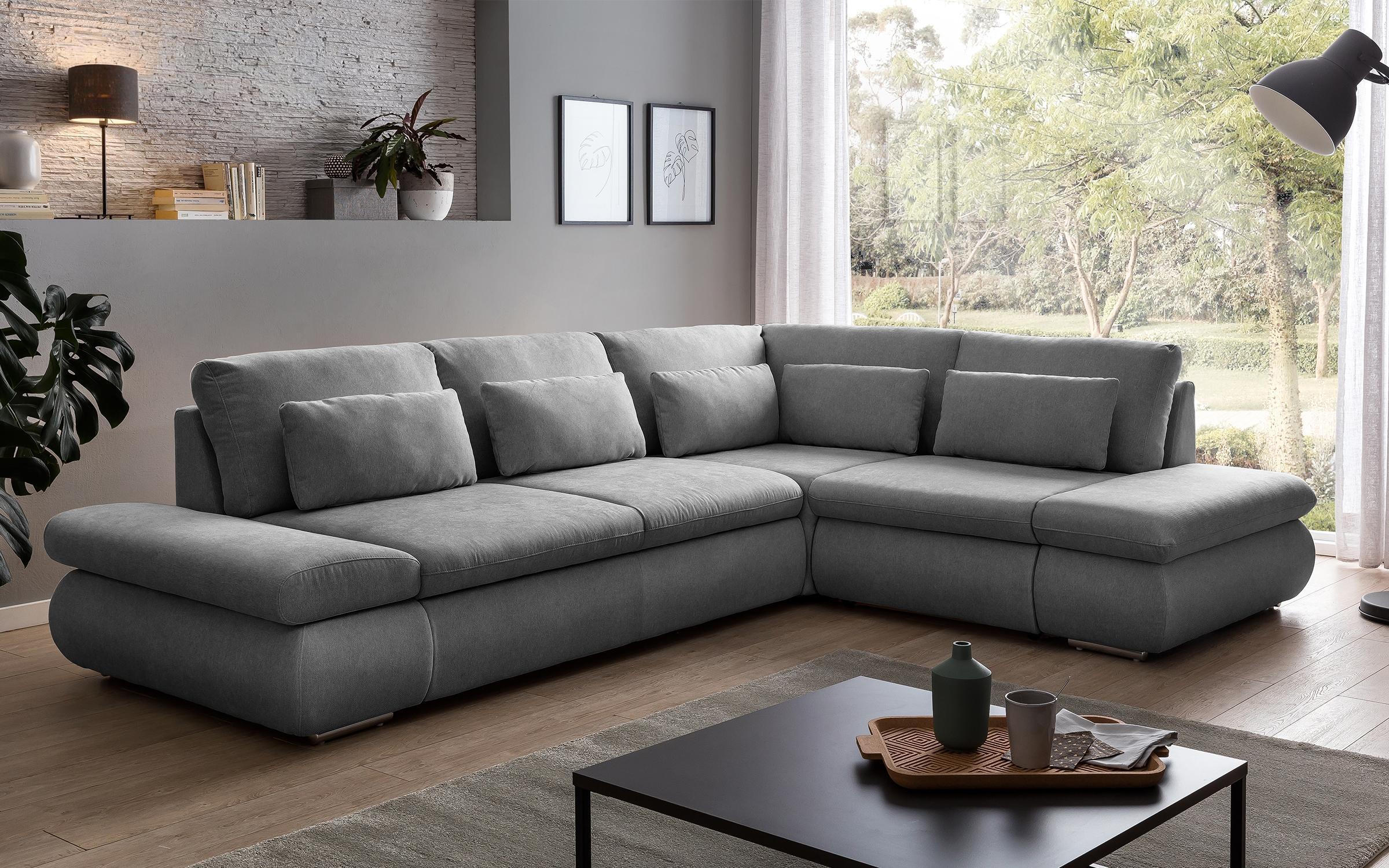 Γωνιακός καναπές – κρεβάτι Delmar, γκρί  1