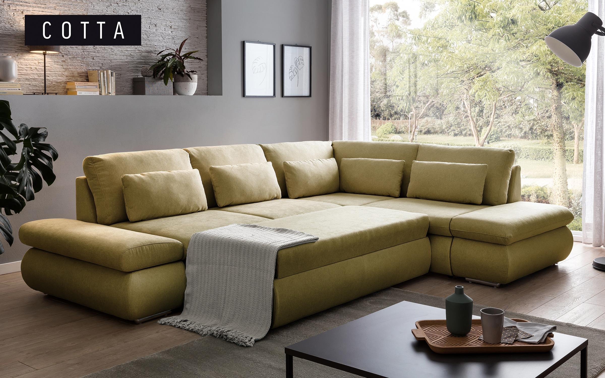 Γωνιακός καναπές – κρεβάτι Delmar, πράσινο  3