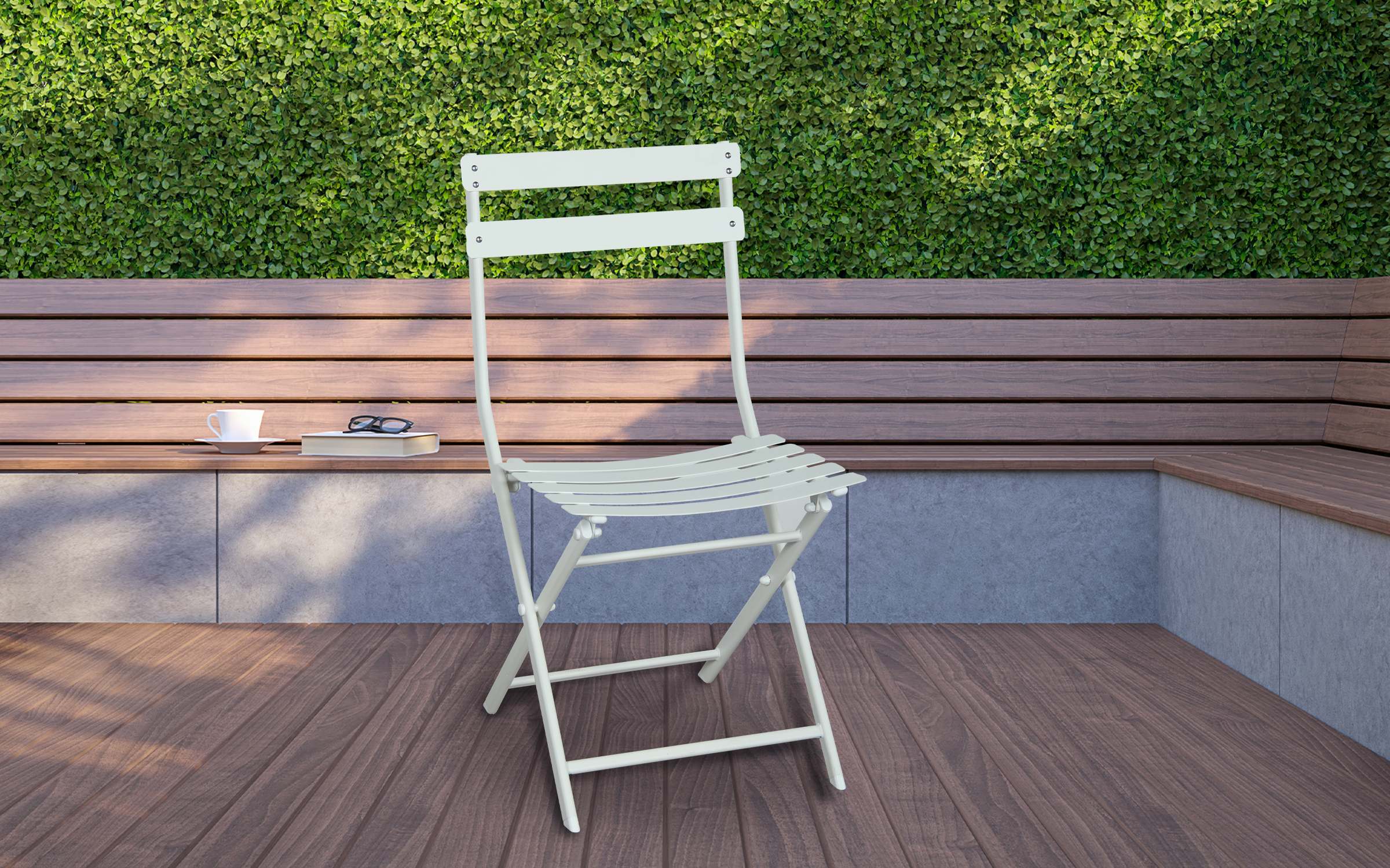 Καρέκλα κήπου Fendo /πτυσσόμενη/, λευκό  1