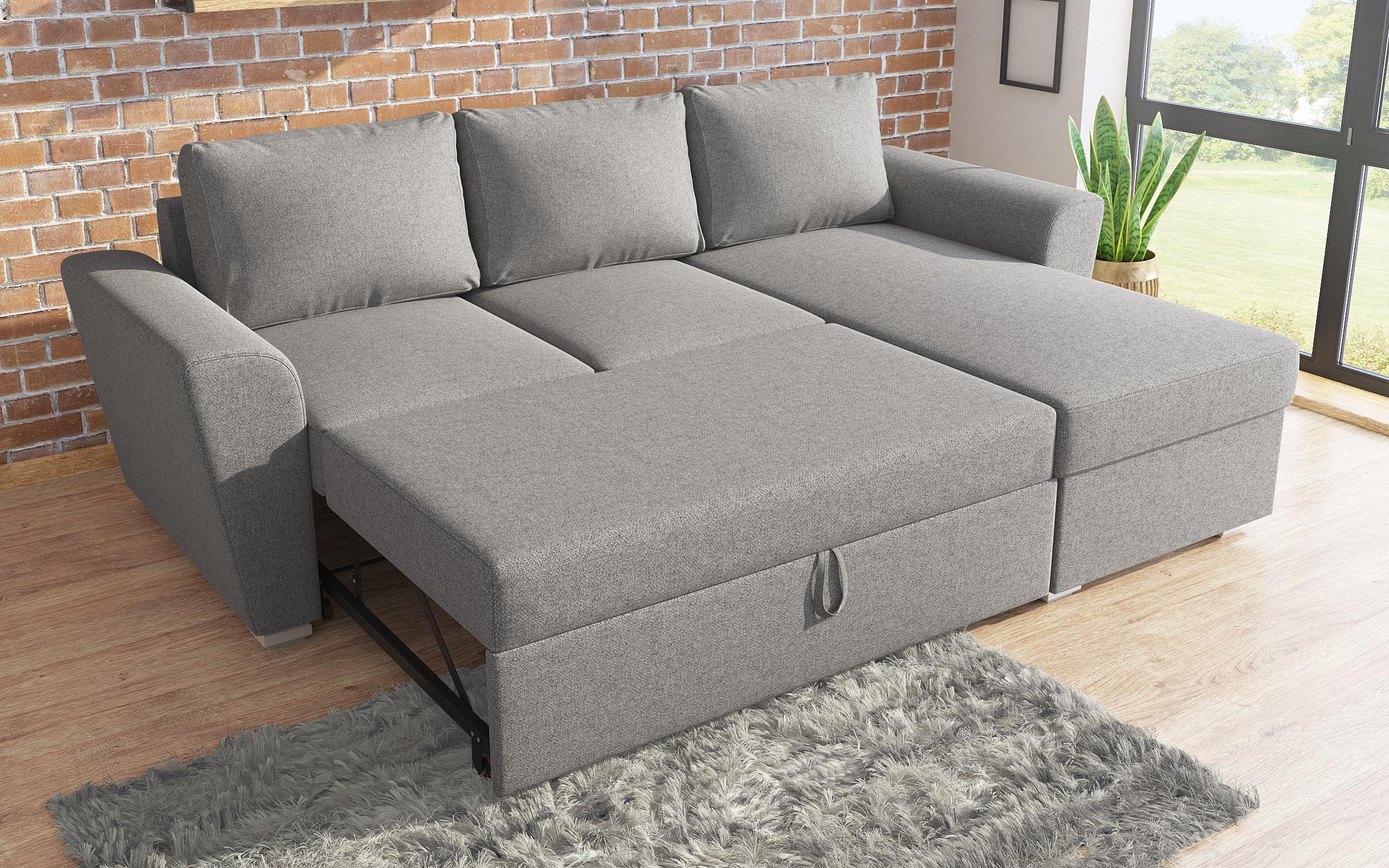 Γωνιακός καναπές - κρεβάτι Michelangelo, γκρι  7