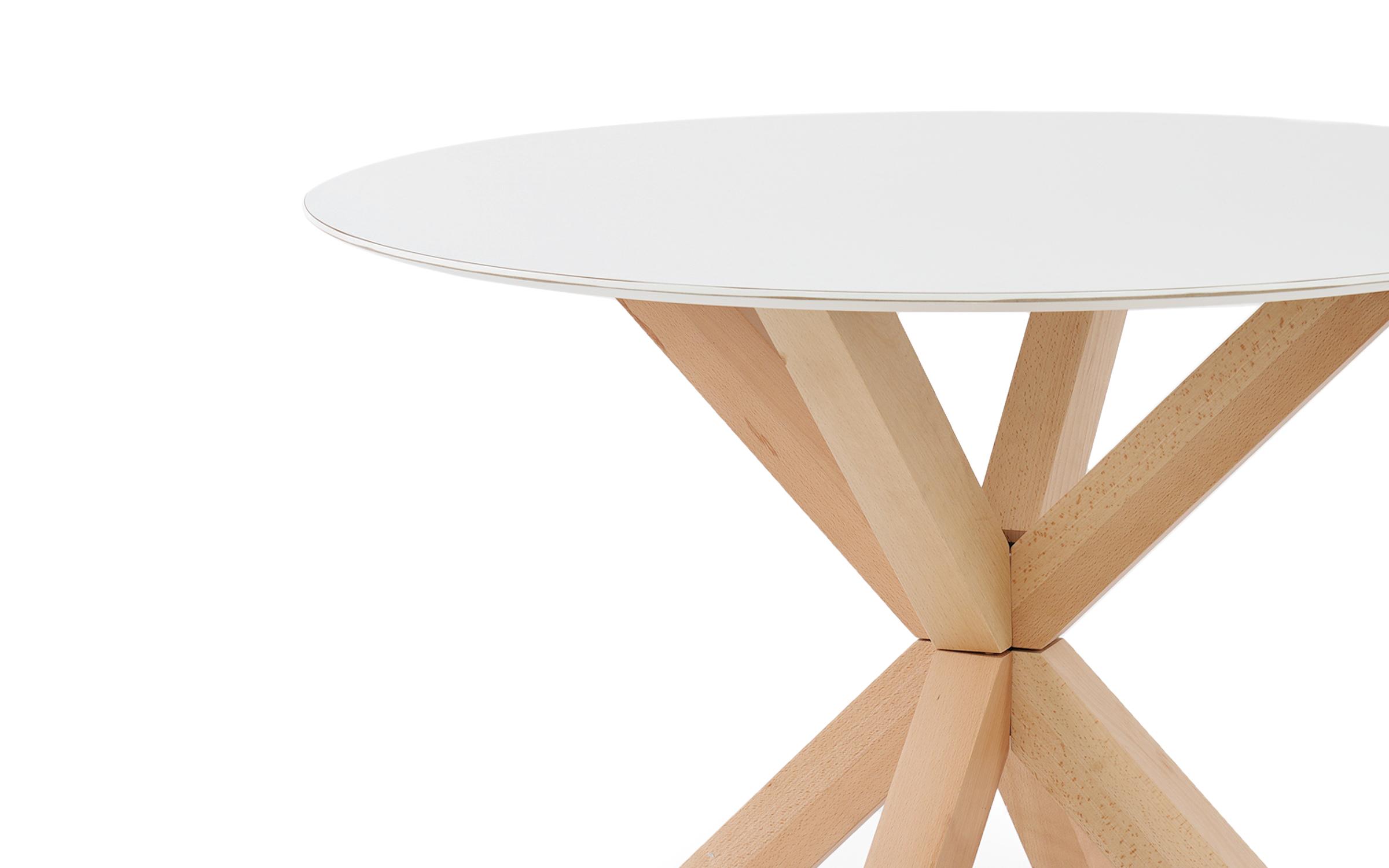 Τραπέζι Madera, λευκό + οξιά  4