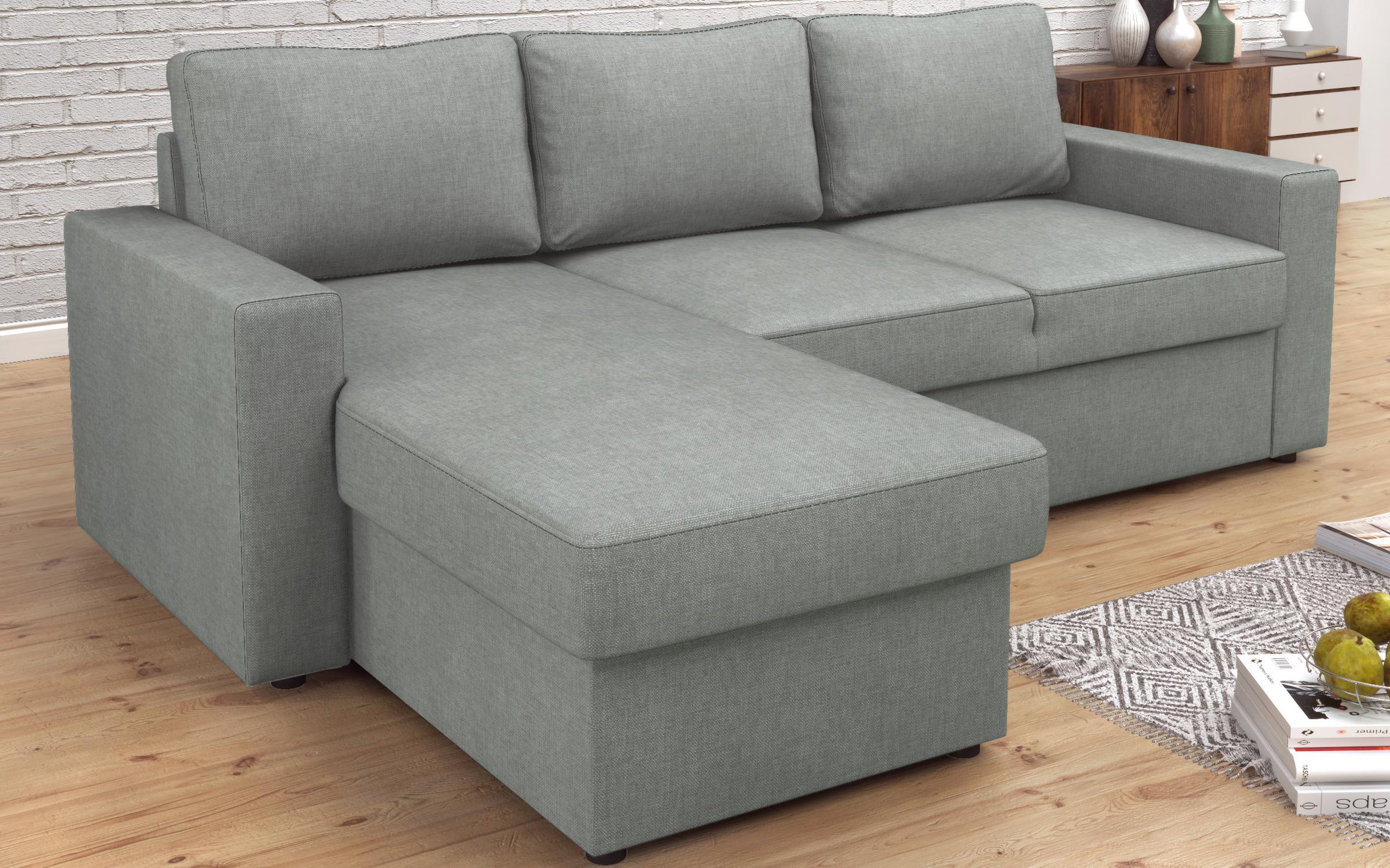 Γωνιακός καναπές – κρεβάτι Alba, γκρι  3