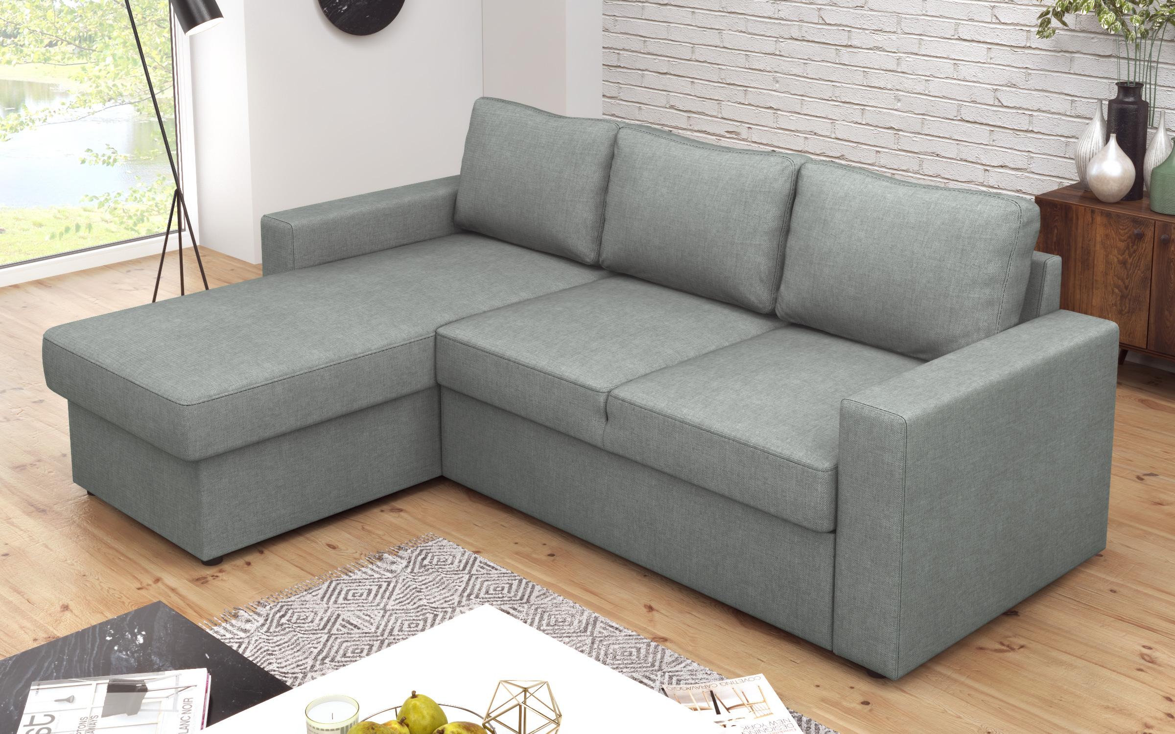 Γωνιακός καναπές – κρεβάτι Alba, γκρι  4