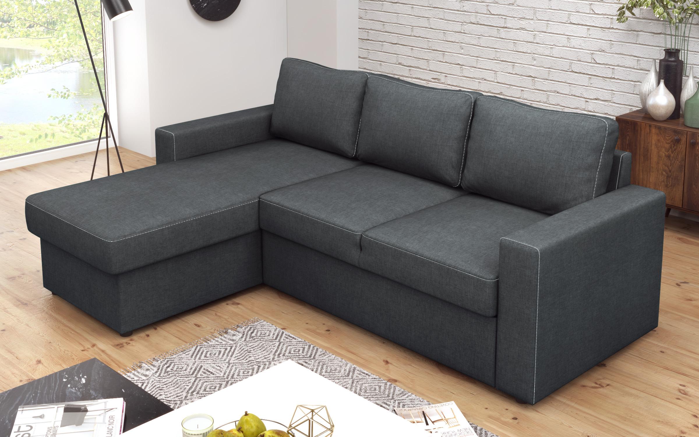Γωνιακός καναπές – κρεβάτι Alba, γραφίτης  5