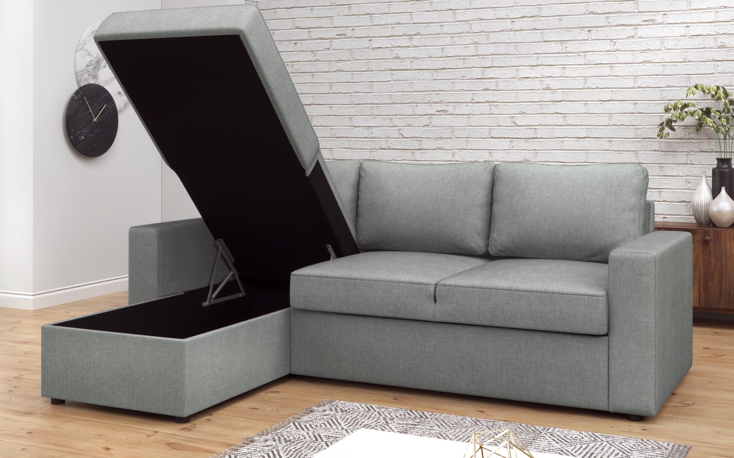 Γωνιακός καναπές – κρεβάτι Alba, γκρι  5