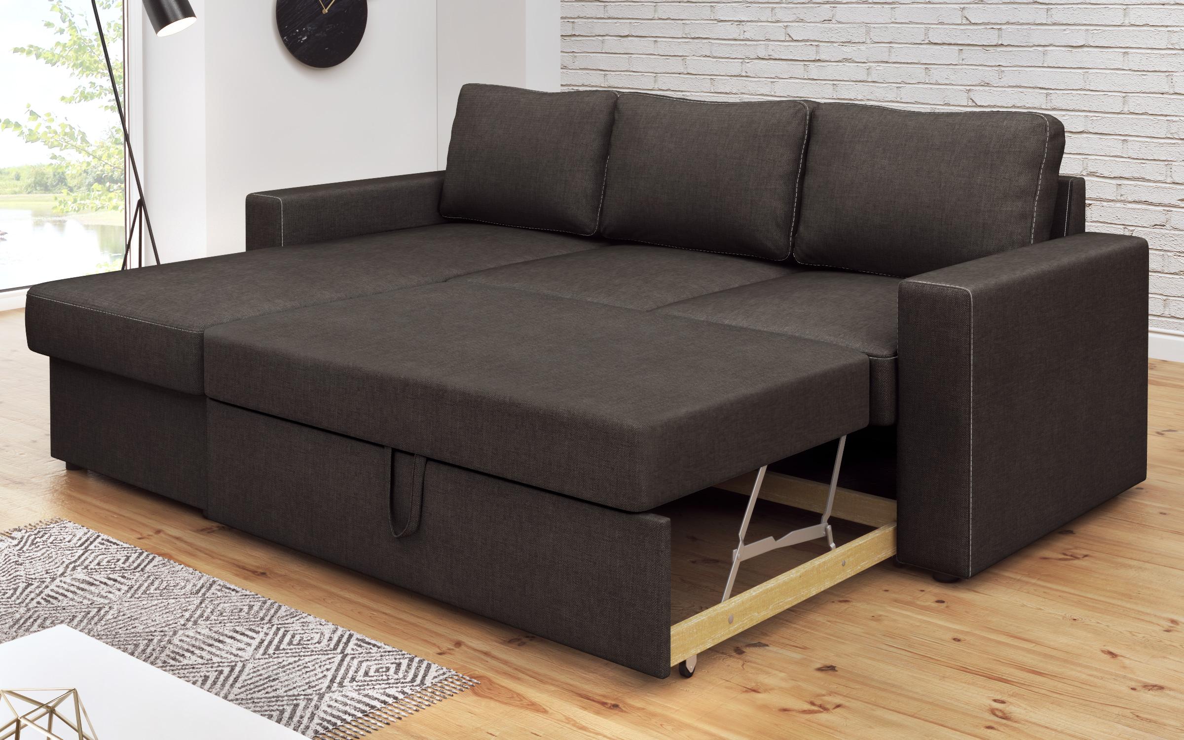 Γωνιακός καναπές - κρεβάτι Alba, καφέ  5