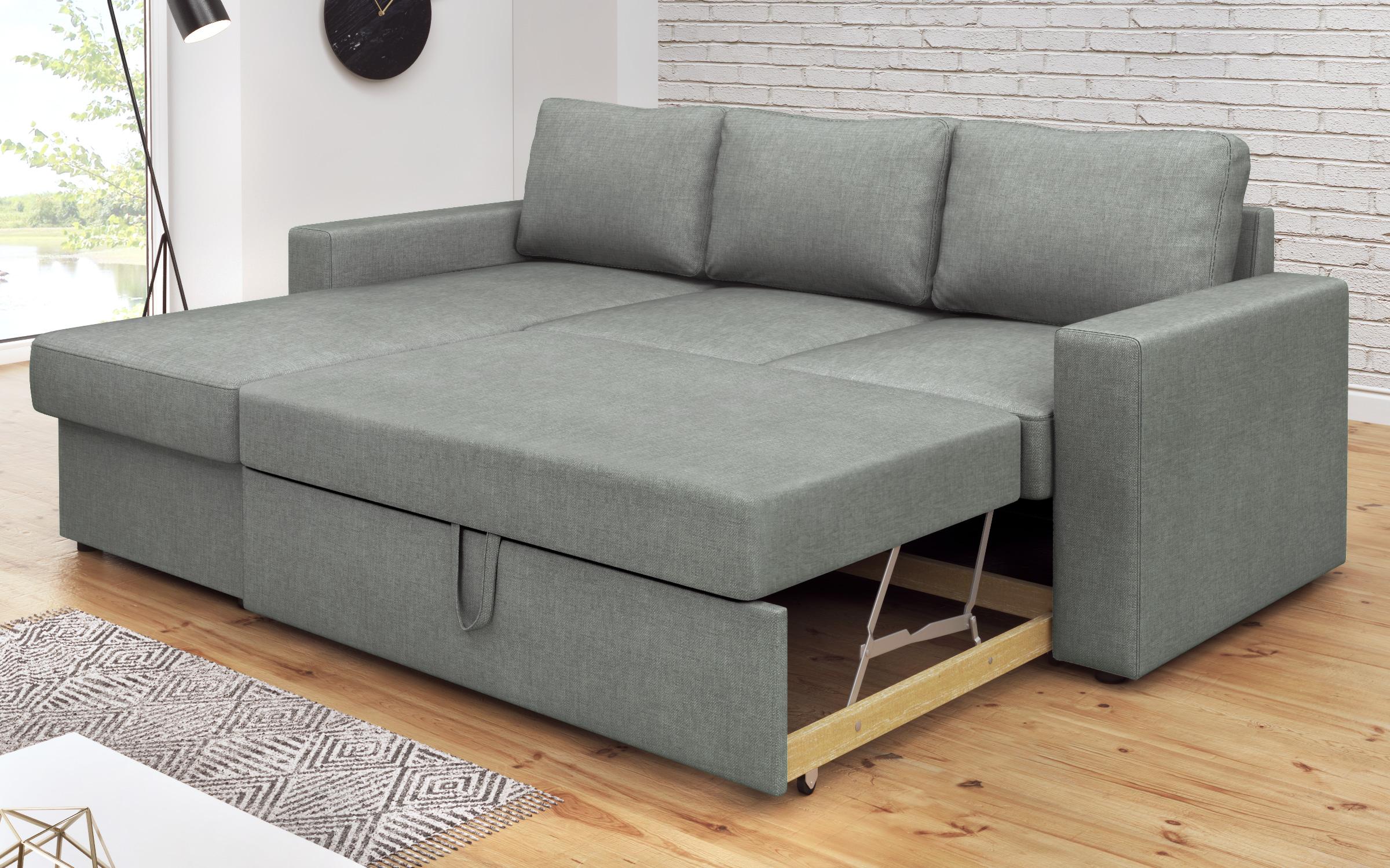 Γωνιακός καναπές – κρεβάτι Alba, γκρι  6