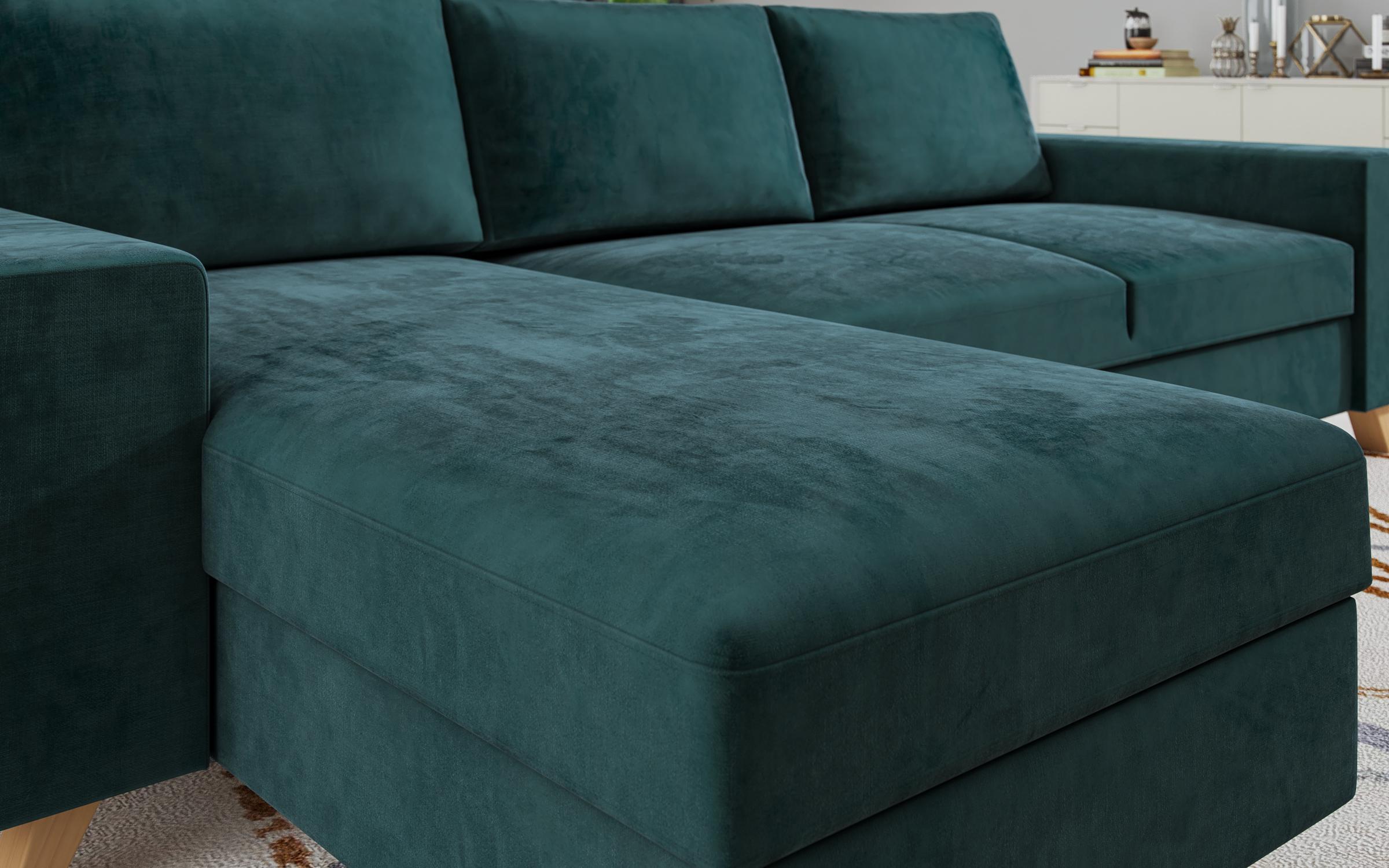 Γωνιακός καναπές - κρεβάτι  Boho, σκούρο πράσινο  10