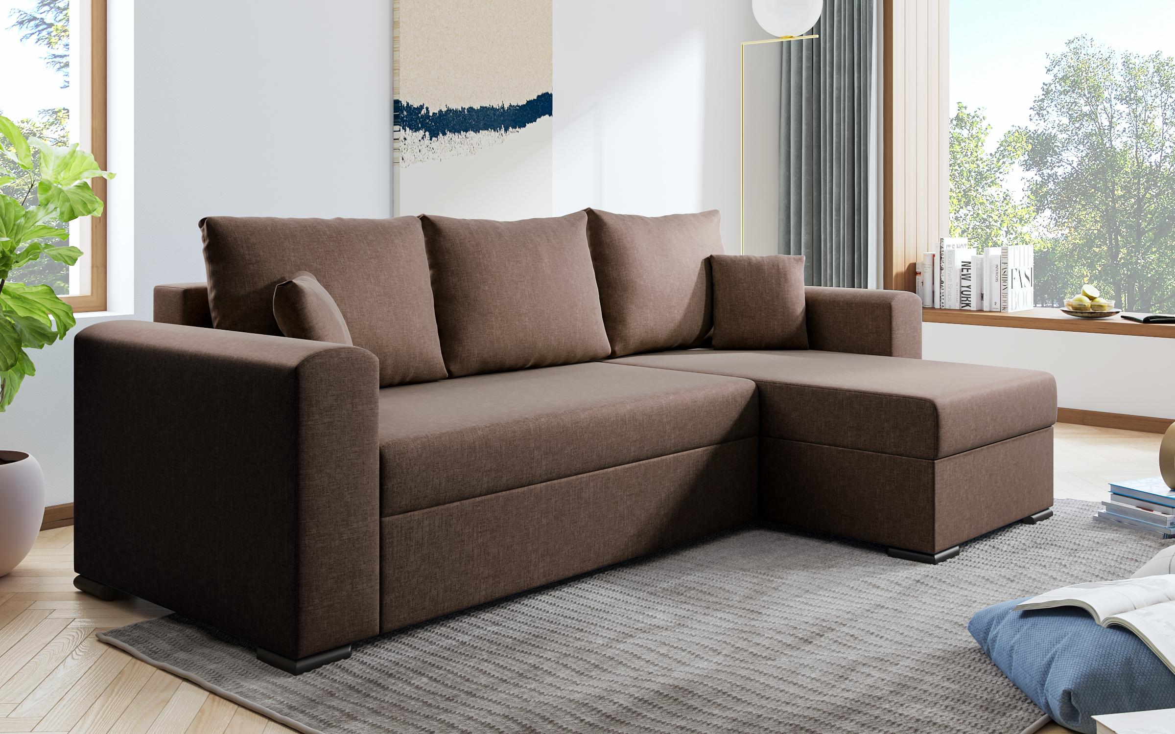 Γωνιακός καναπές - κρεβάτι Karino, καφέ  3